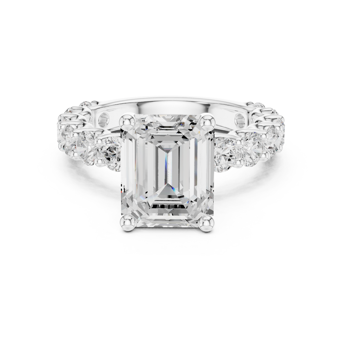  White Gold Radiance Crest Band Ring Right View
