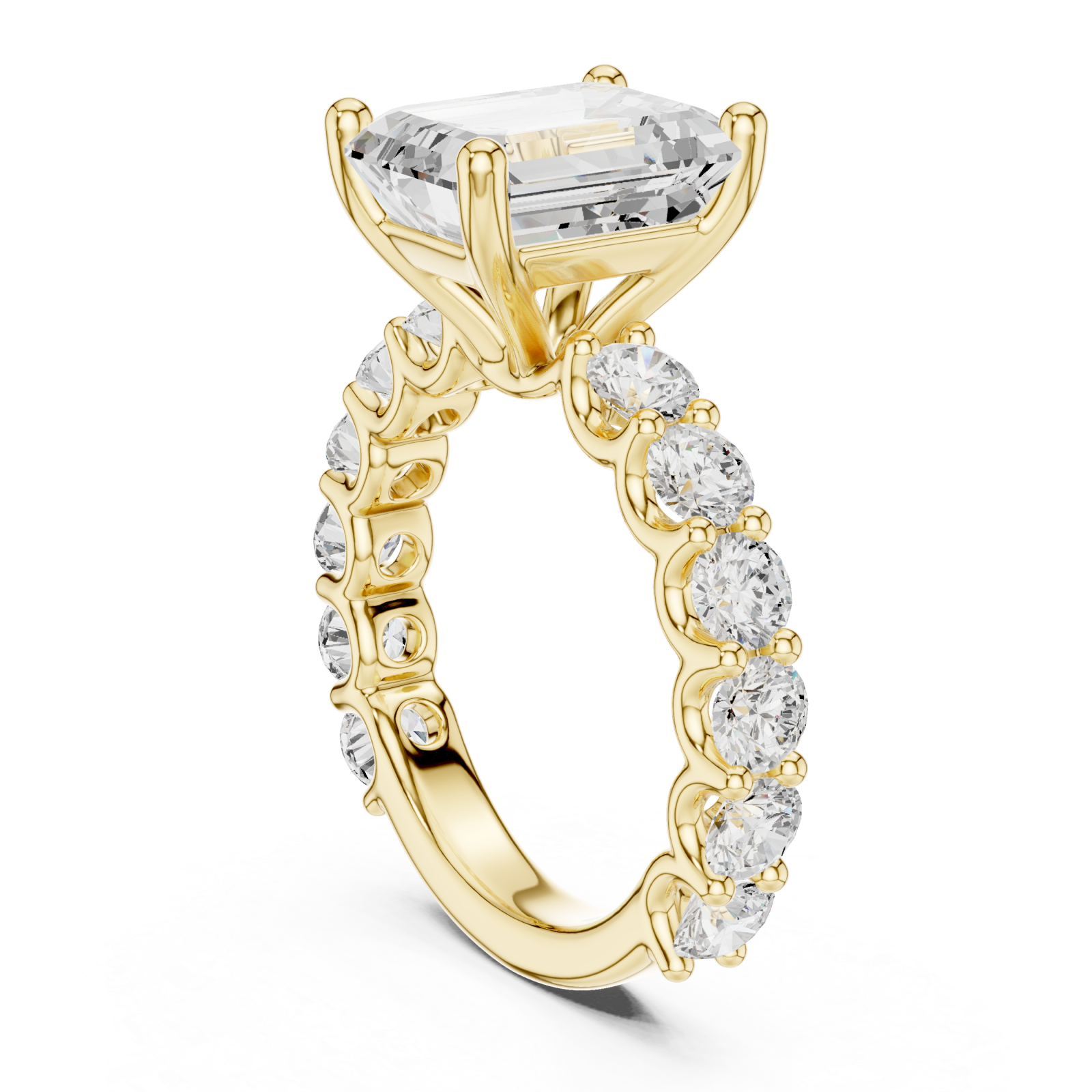  Gold Radiance Crest Band Ring Left View