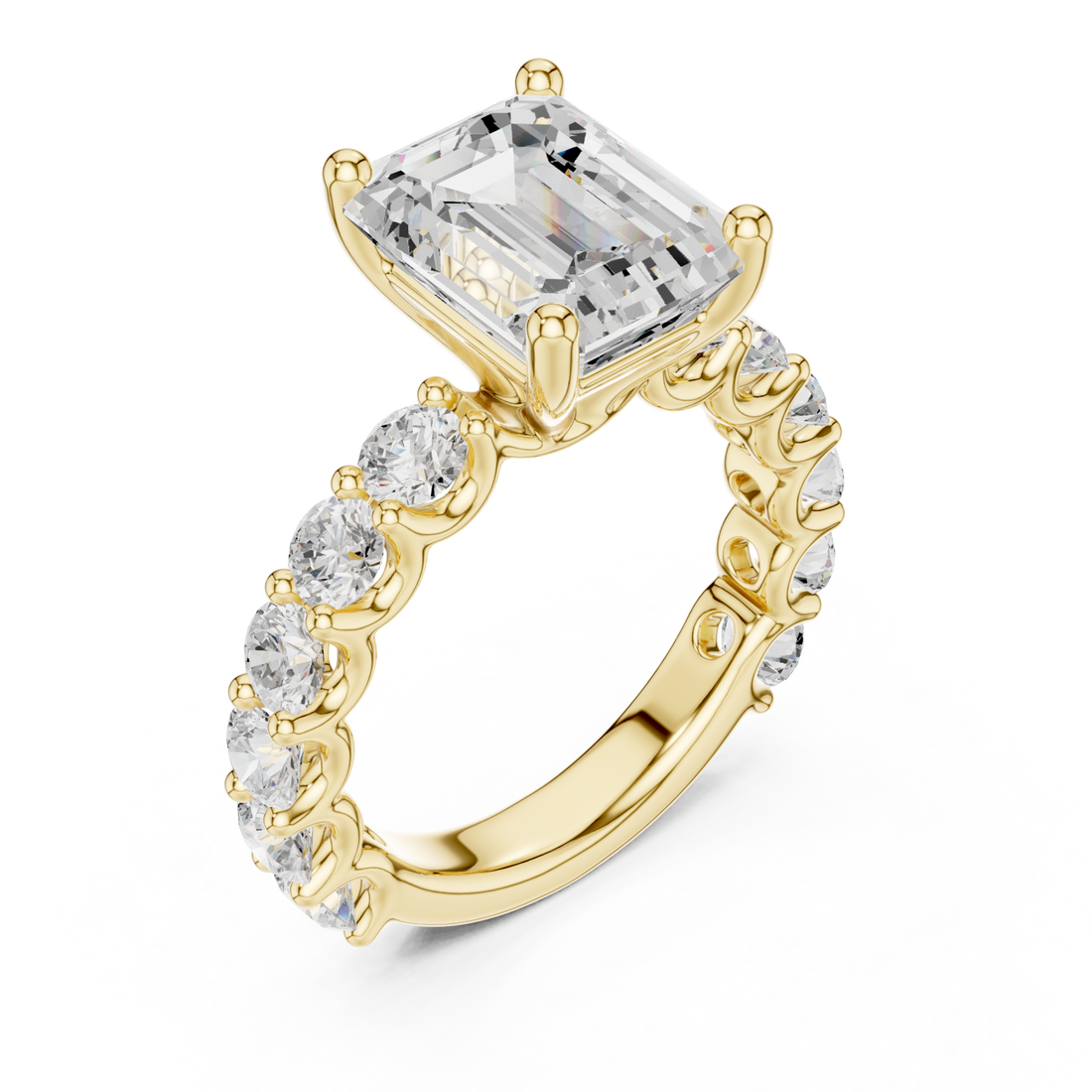 Gold Radiance Crest Band Ring Right View