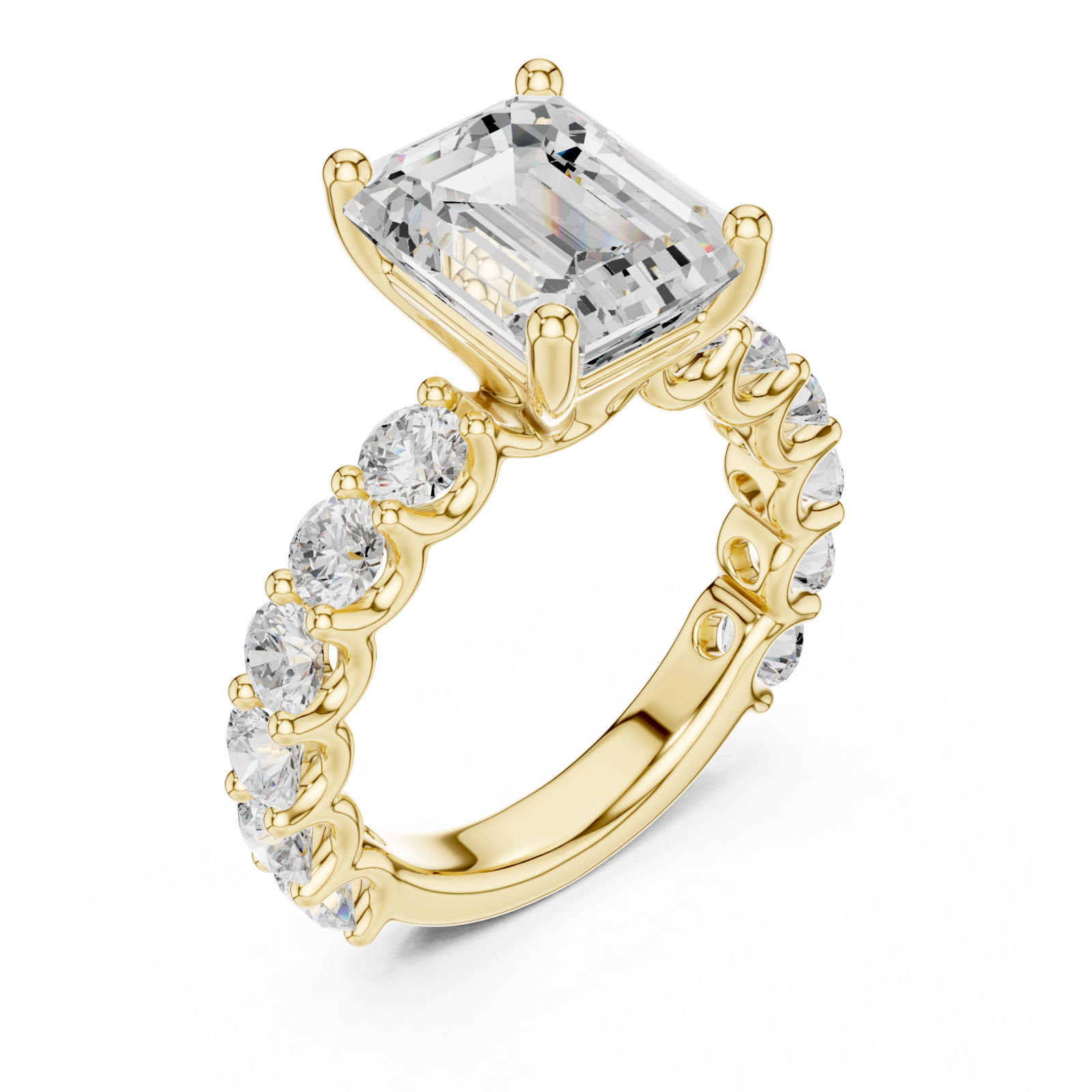 Gold Radiance Crest Band Ring Right View