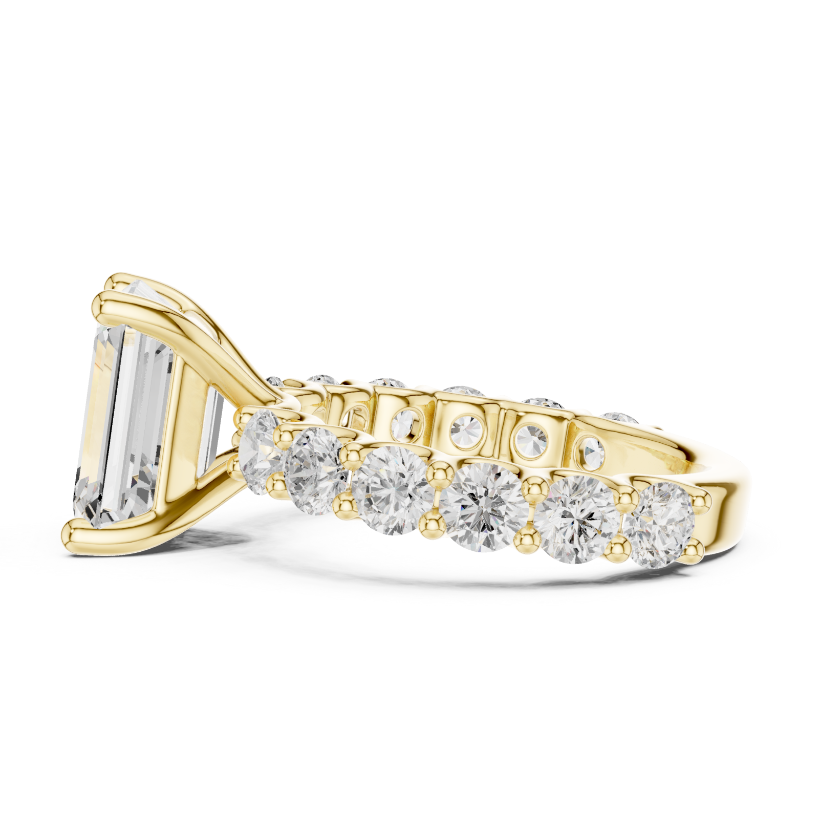  Gold Radiance Crest Band Ring Side View