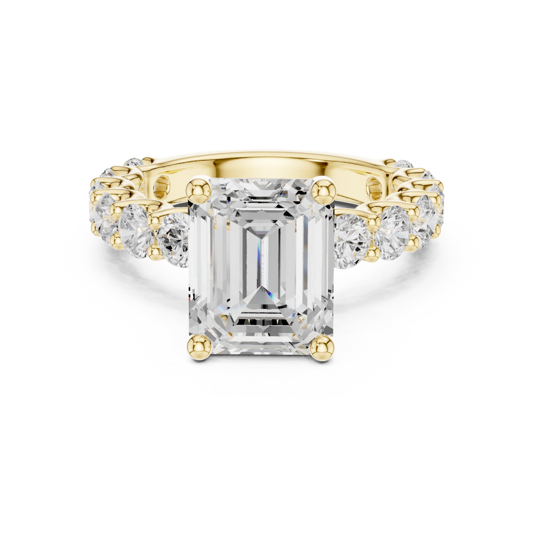 Gold Radiance Crest Band Ring Right View