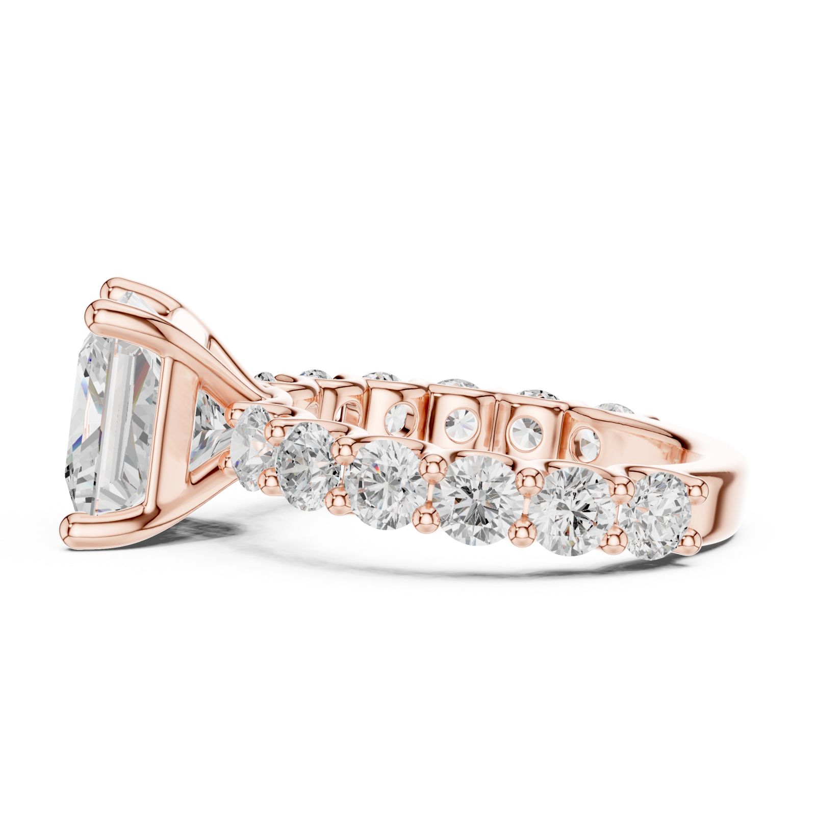  Rose Gold Eternal Brilliance Celebration Ring Side View