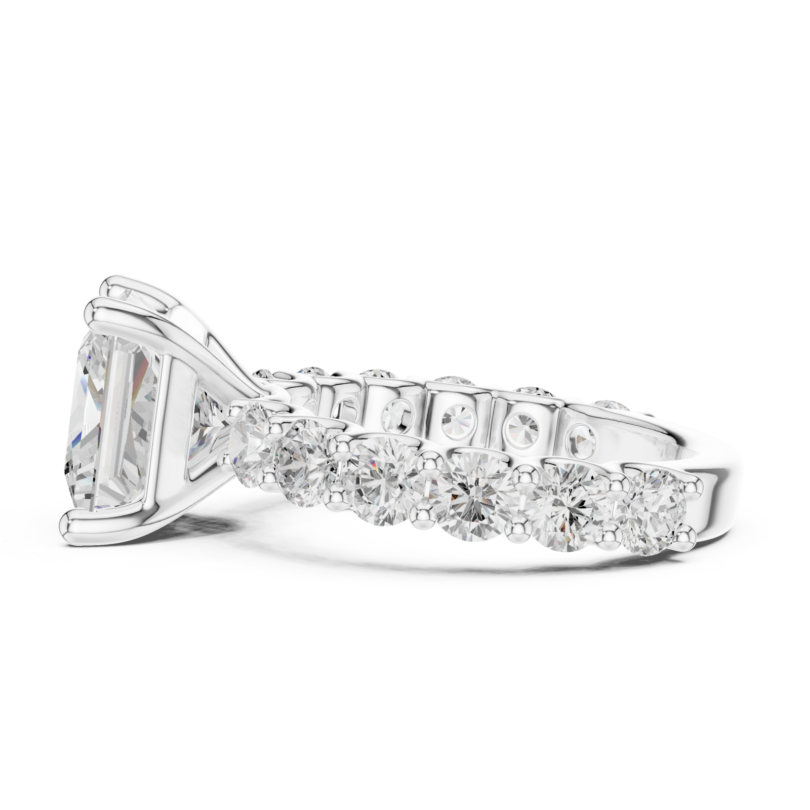  White Gold Eternal Brilliance Celebration Ring Side View