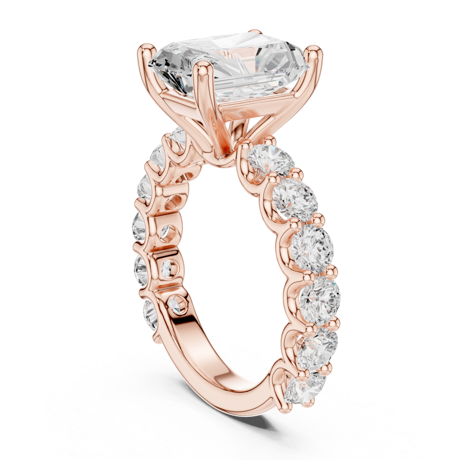  Rose Gold Grand Crest Solitaire Ring Left View
