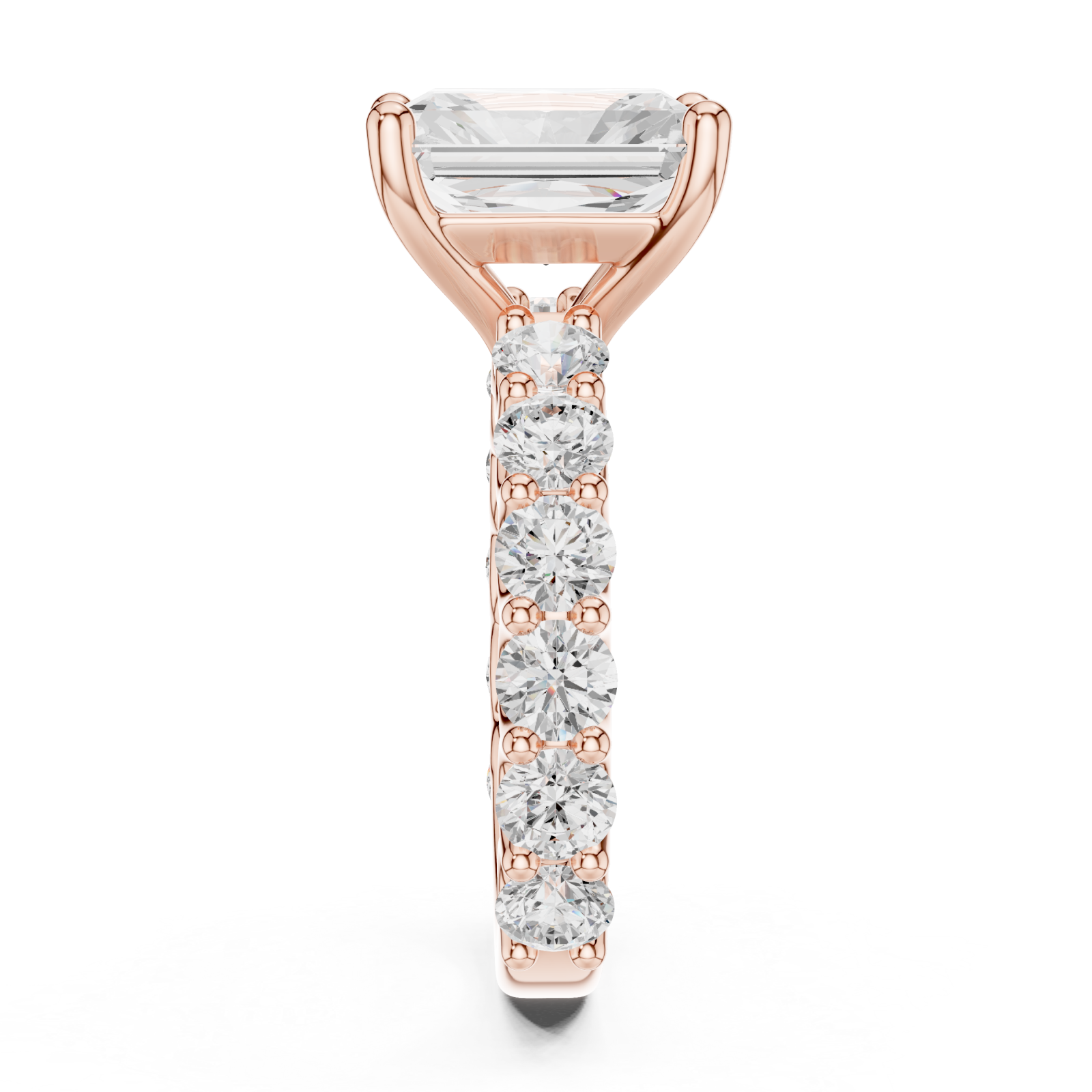  Rose Gold Grand Crest Solitaire Ring Side View
