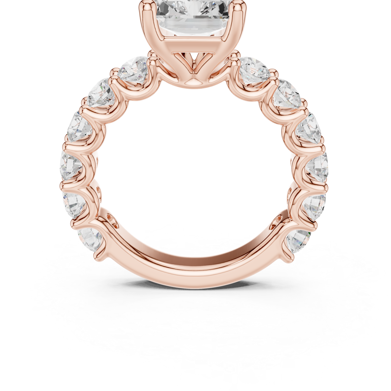  Rose Gold Grand Crest Solitaire Ring Front View