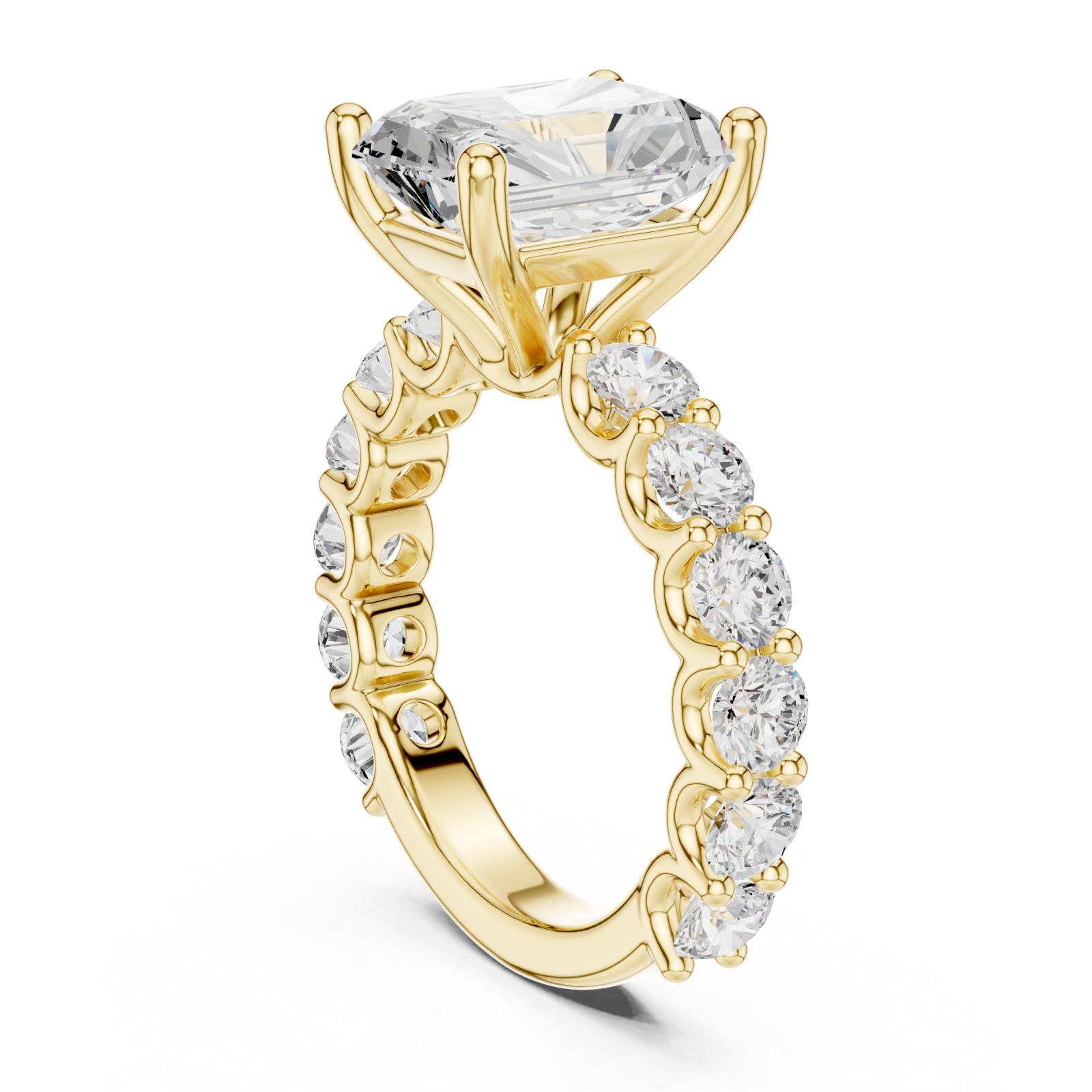  Gold Grand Crest Solitaire Ring Left View