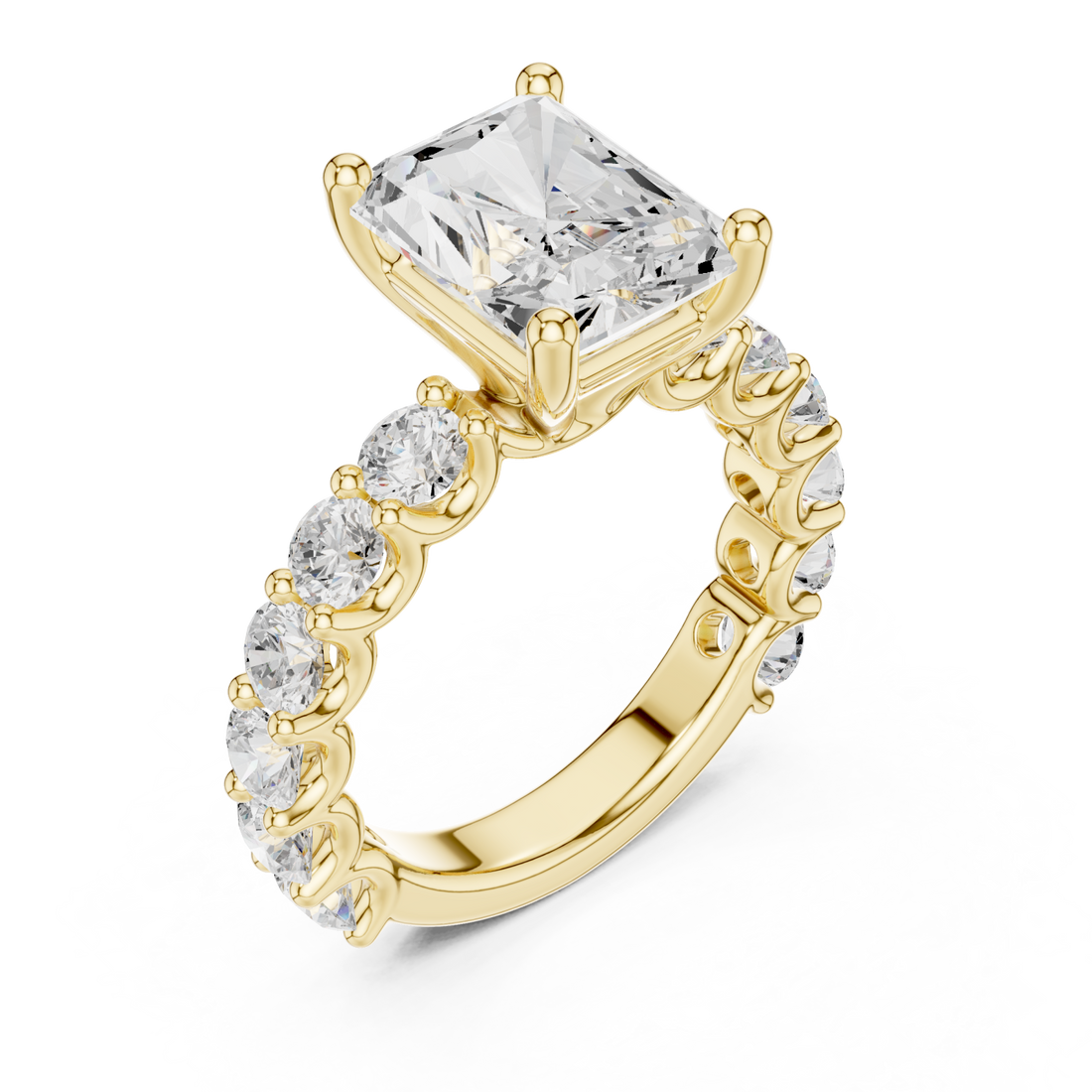 Gold Grand Crest Solitaire Ring Right View