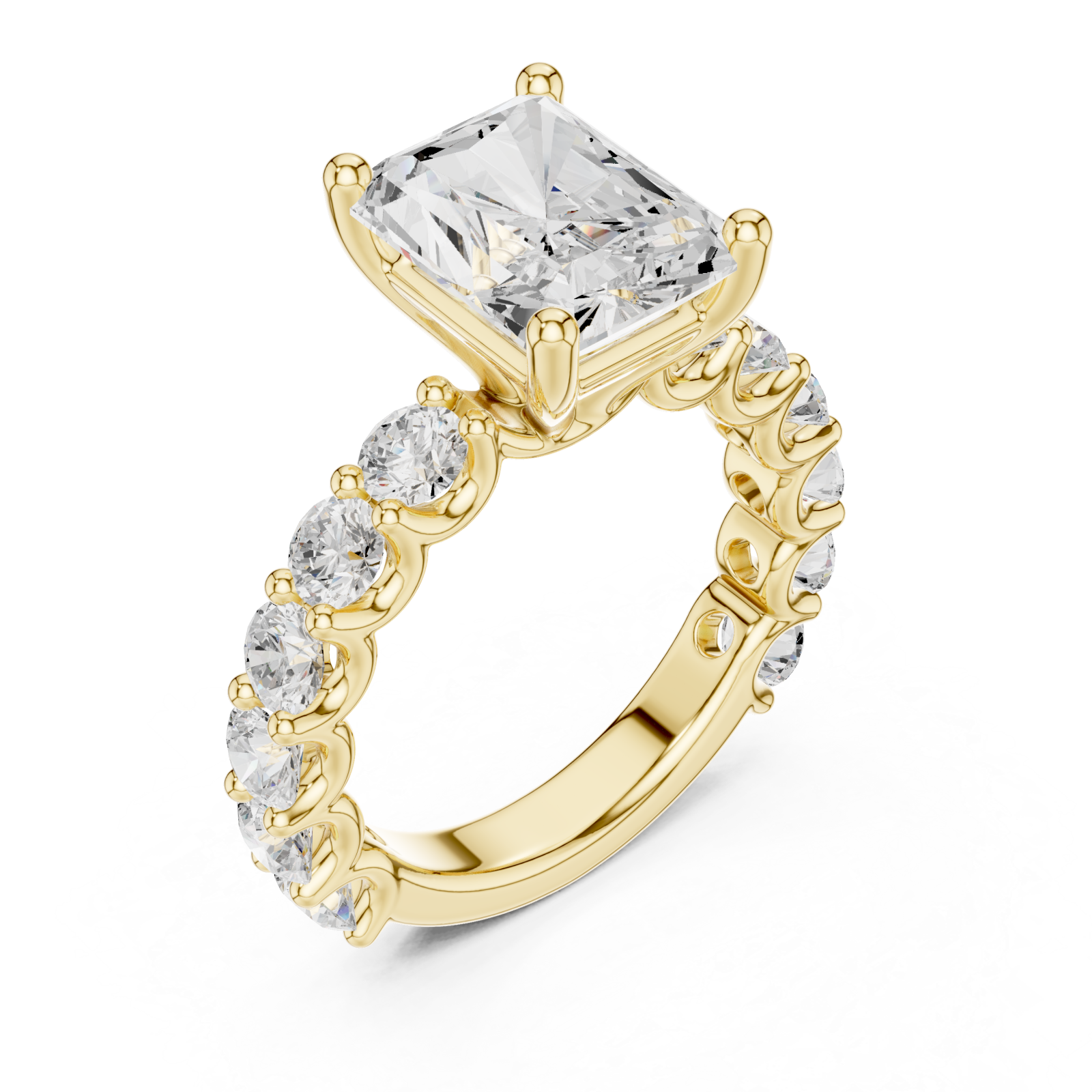 Gold Grand Crest Solitaire Ring Right View