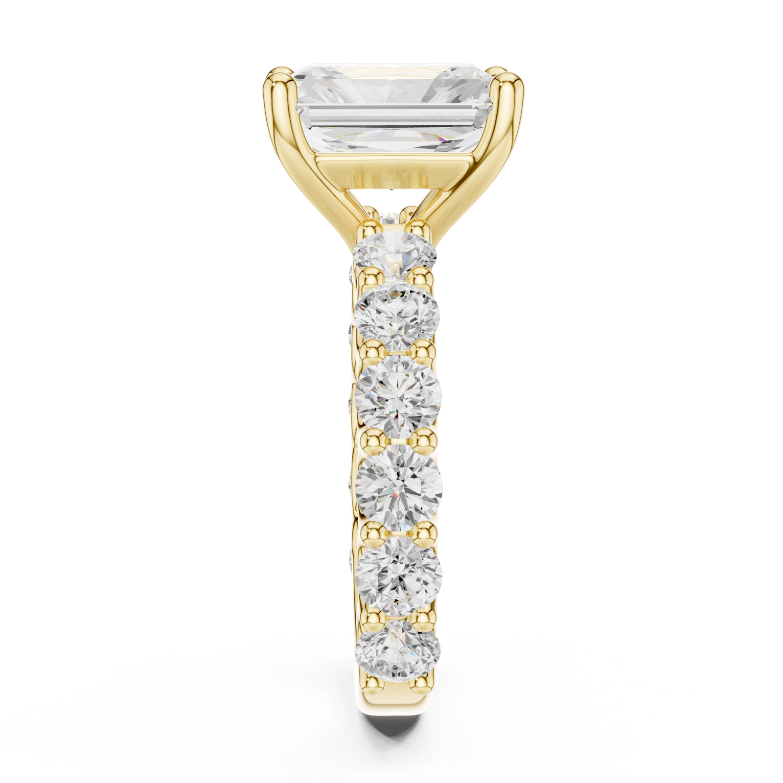  Gold Grand Crest Solitaire Ring Side View
