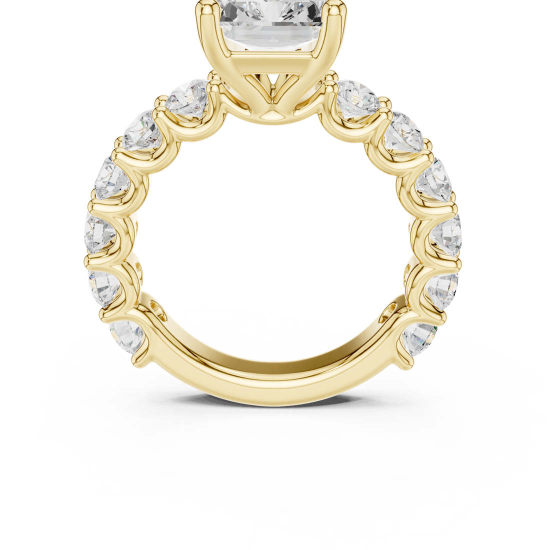 Gold Grand Crest Solitaire Ring Right View