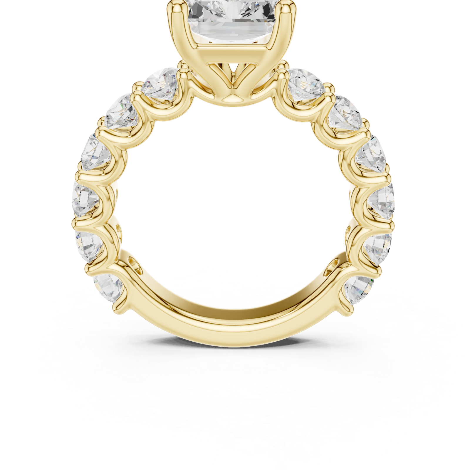  Gold Grand Crest Solitaire Ring Front View