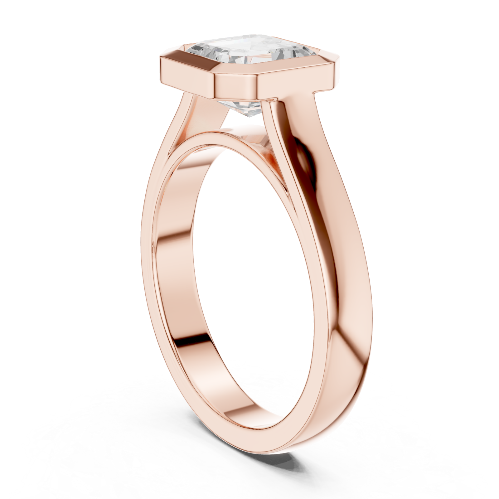  Rose Gold Graceful Hexagon Muse Ring Left View