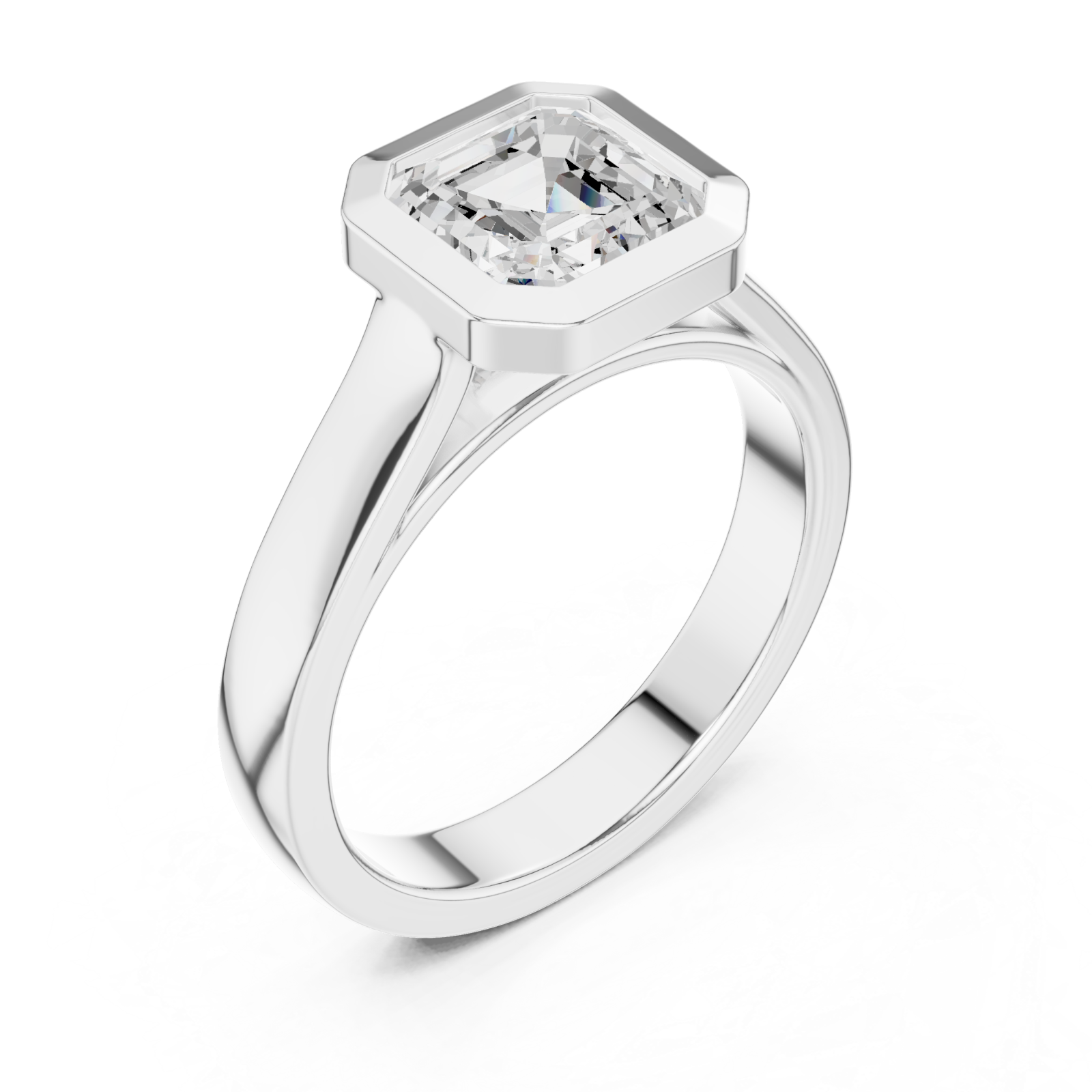  White Gold Graceful Hexagon Muse Ring Right View