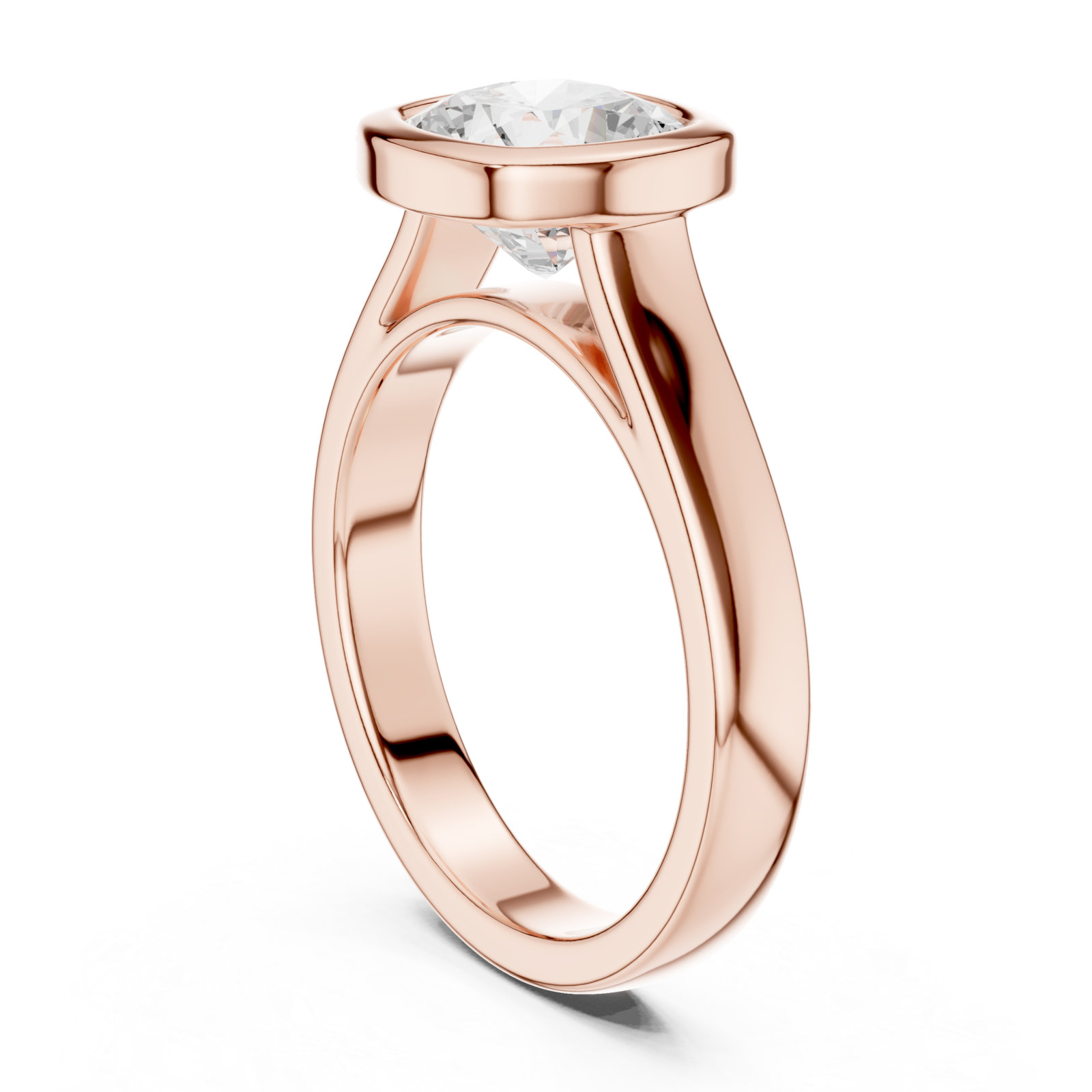  Rose Gold Luminous Halo Cushion Ring Left View