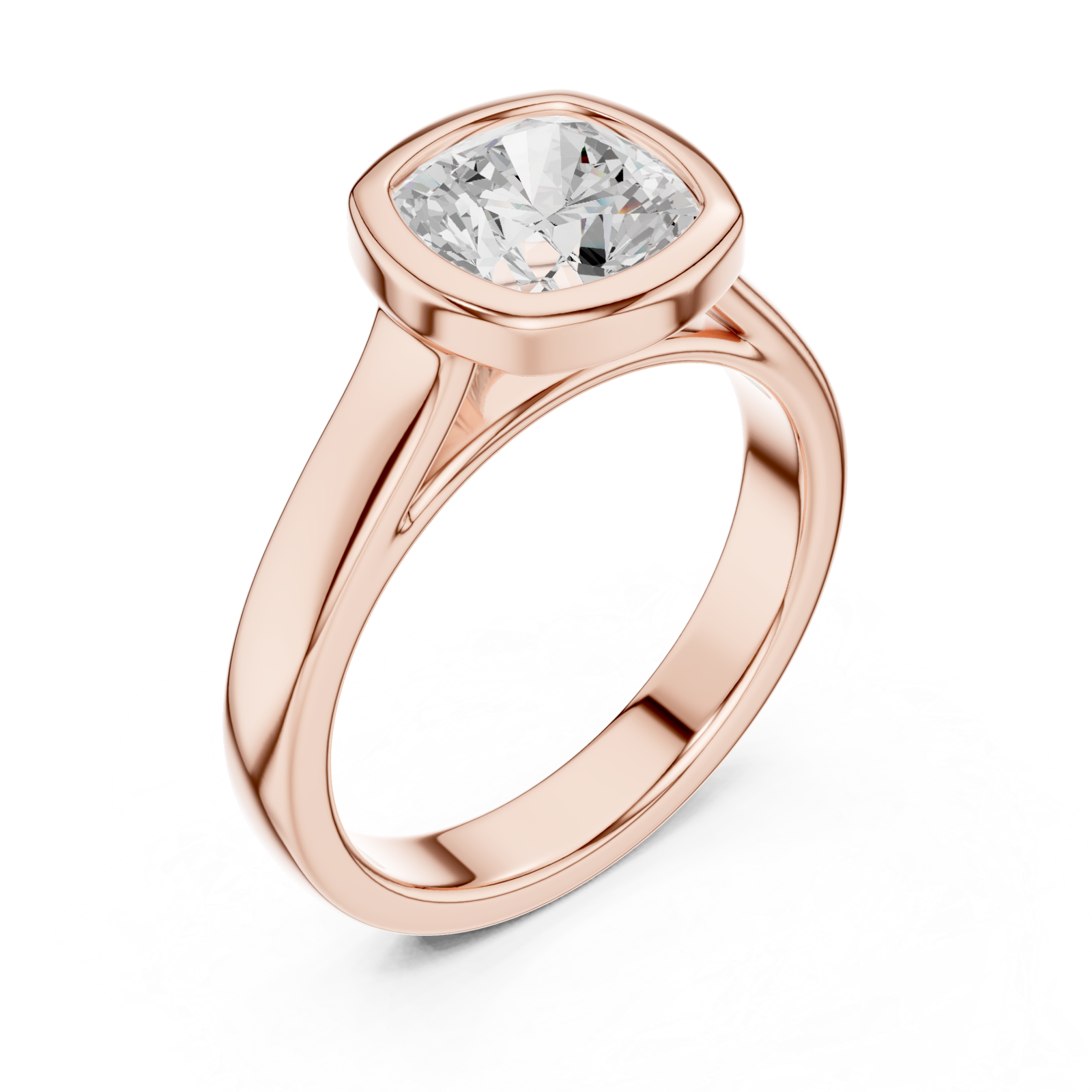  Rose Gold Luminous Halo Cushion Ring Right View