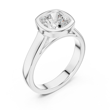  White Gold Luminous Halo Cushion Ring Right View