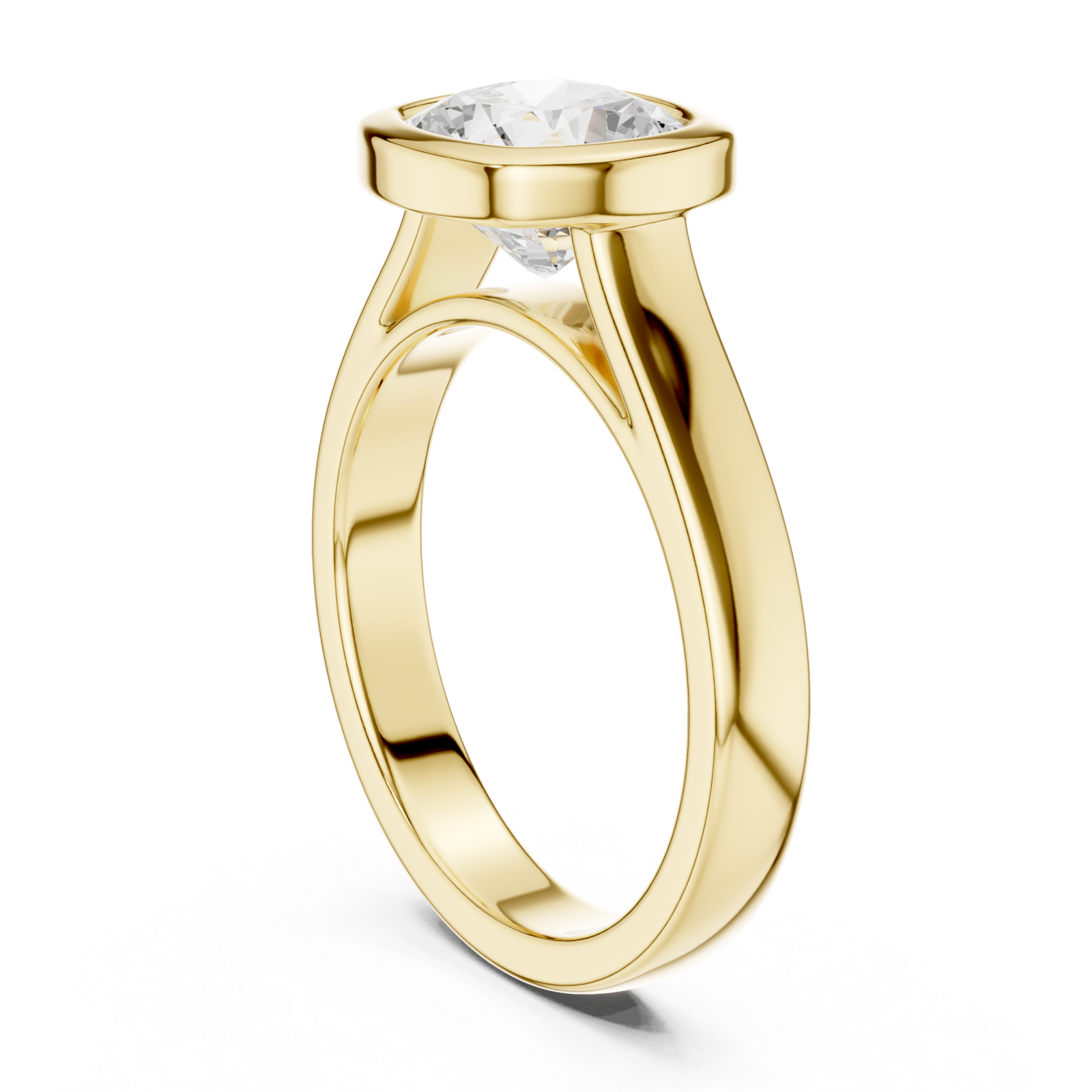  Gold Luminous Halo Cushion Ring Left View