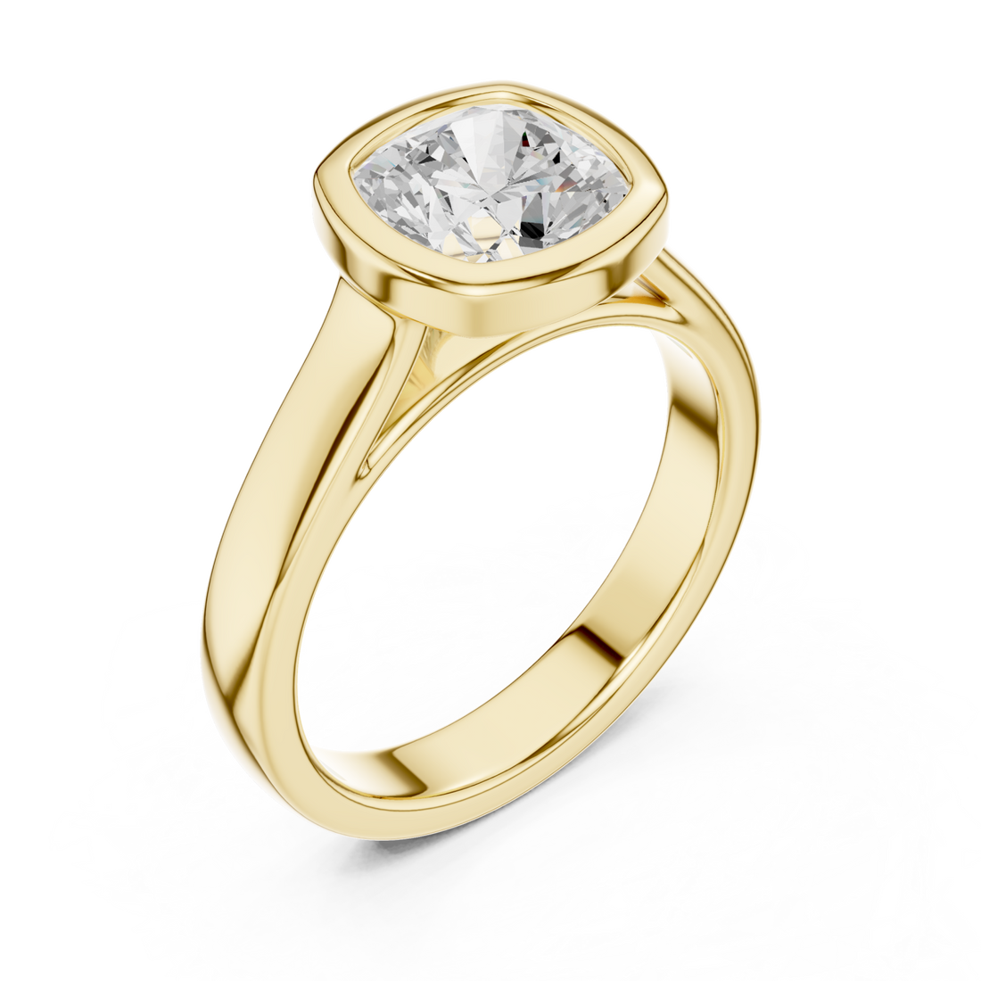 Gold Luminous Halo Cushion Ring Right View
