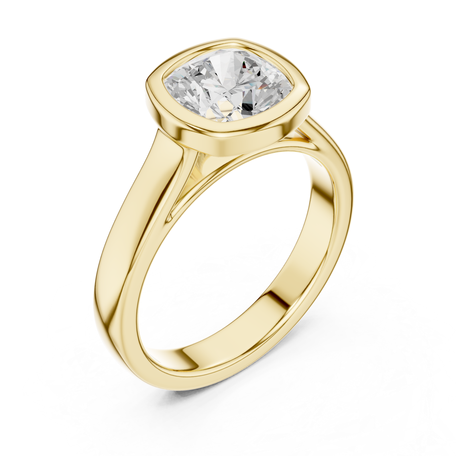 Gold Luminous Halo Cushion Ring Right View