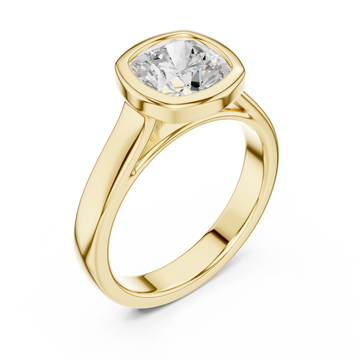 Gold Luminous Halo Cushion Ring Right View