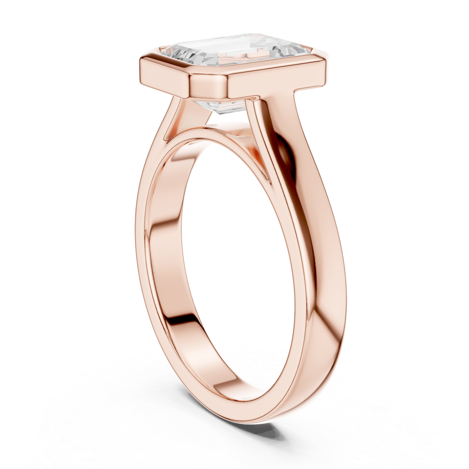  Rose Gold Emerald Prism Elegance Ring Left View