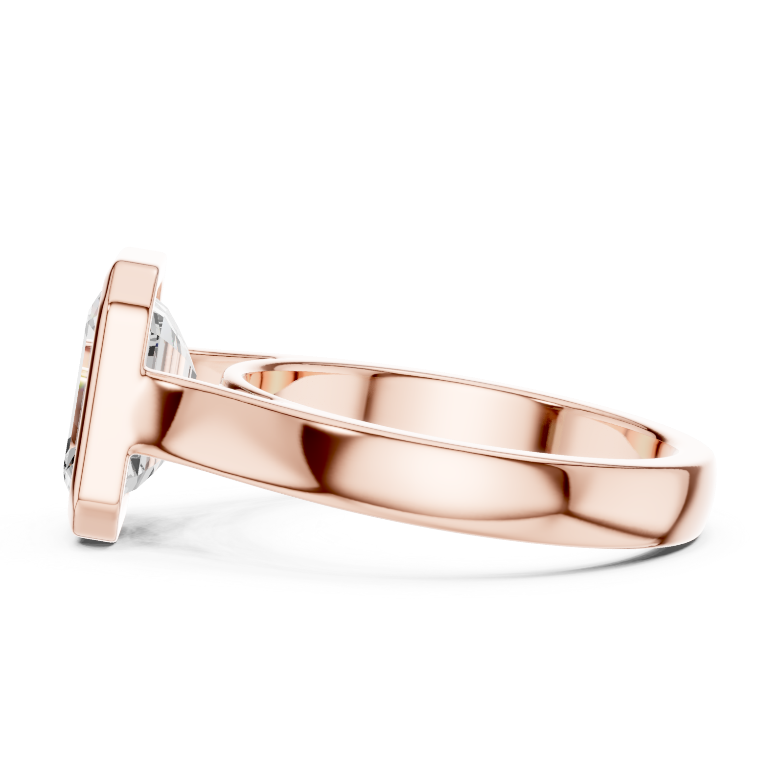  Rose Gold Emerald Prism Elegance Ring Side View