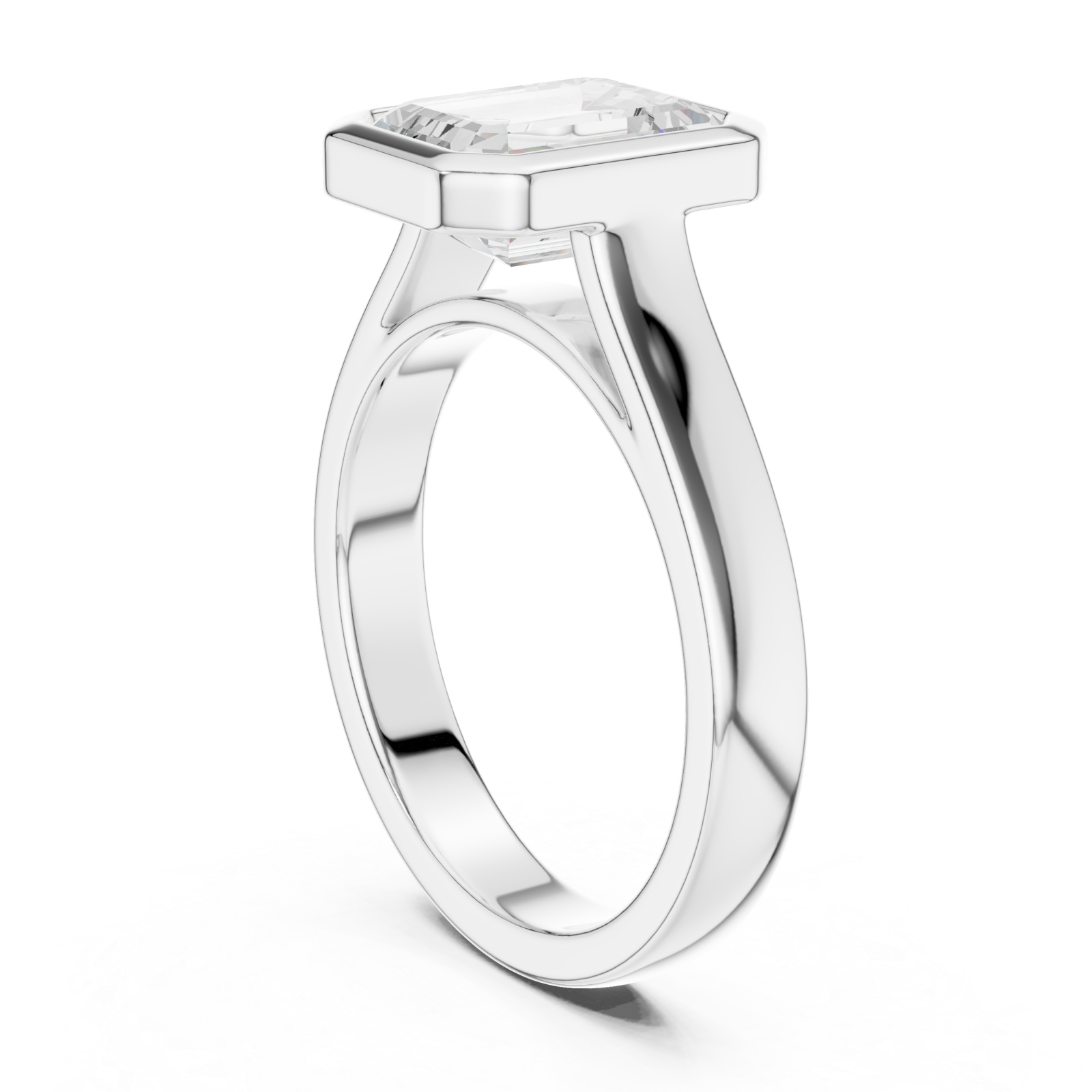 White Gold Emerald Prism Elegance Ring Left View