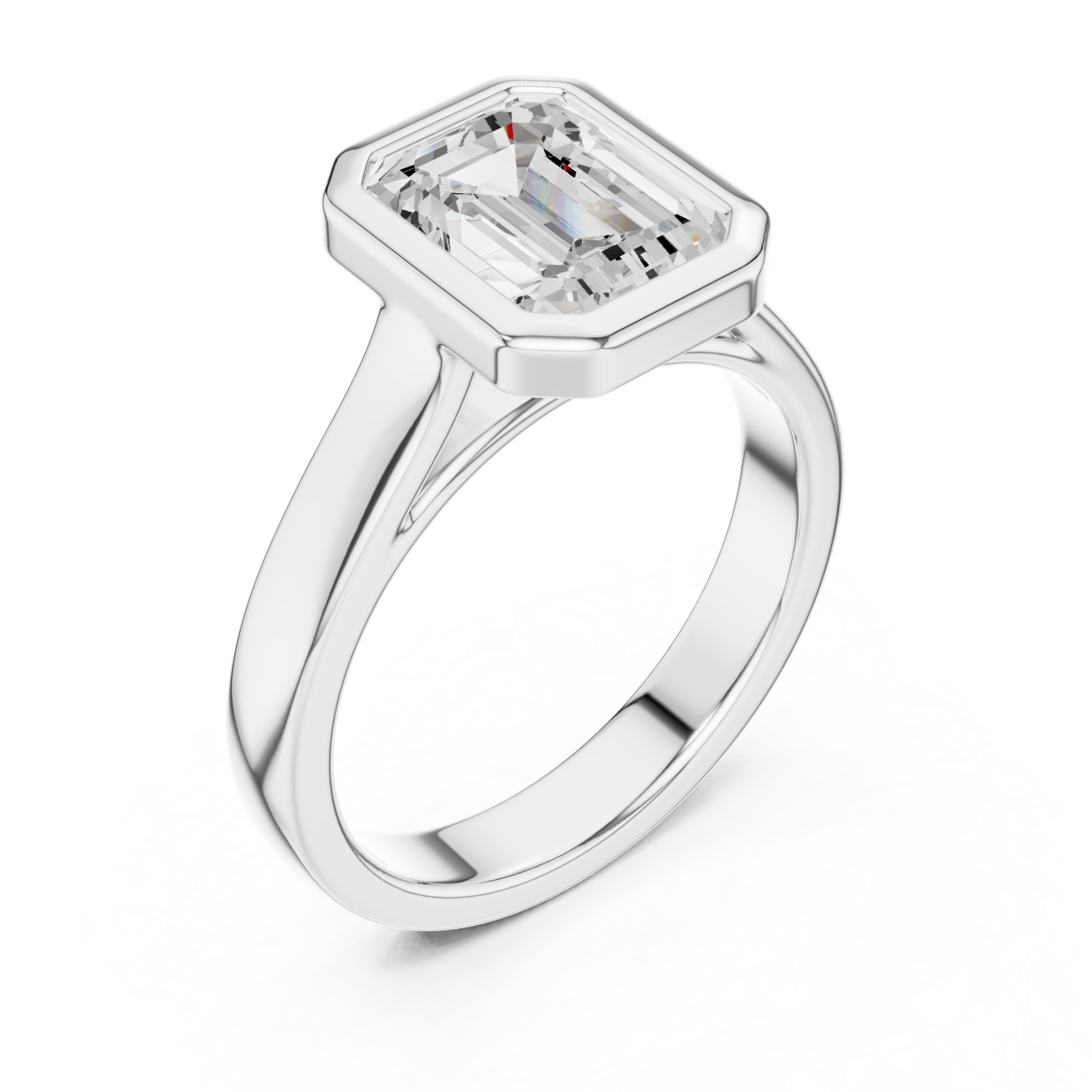  White Gold Emerald Prism Elegance Ring Right View