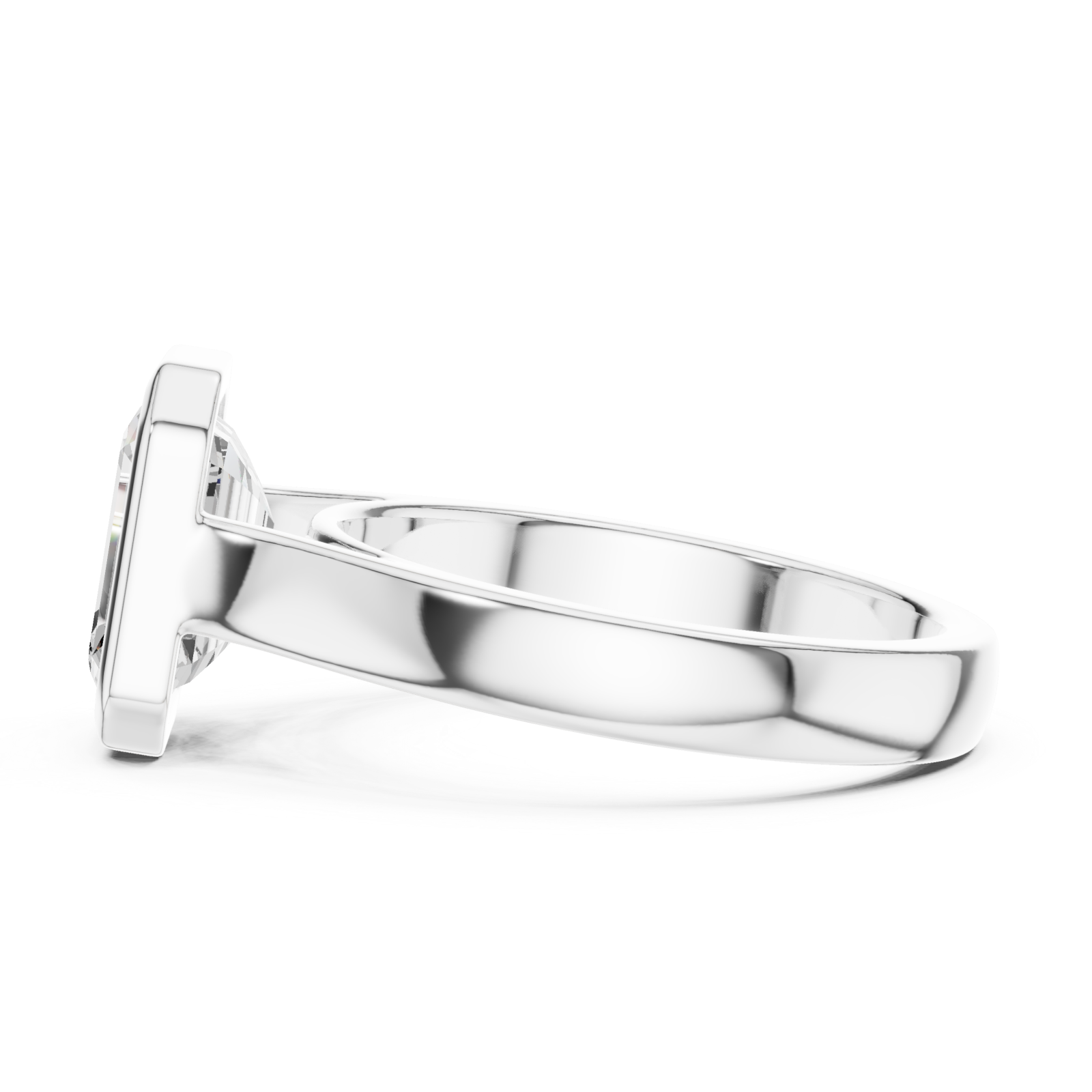  White Gold Emerald Prism Elegance Ring Side View