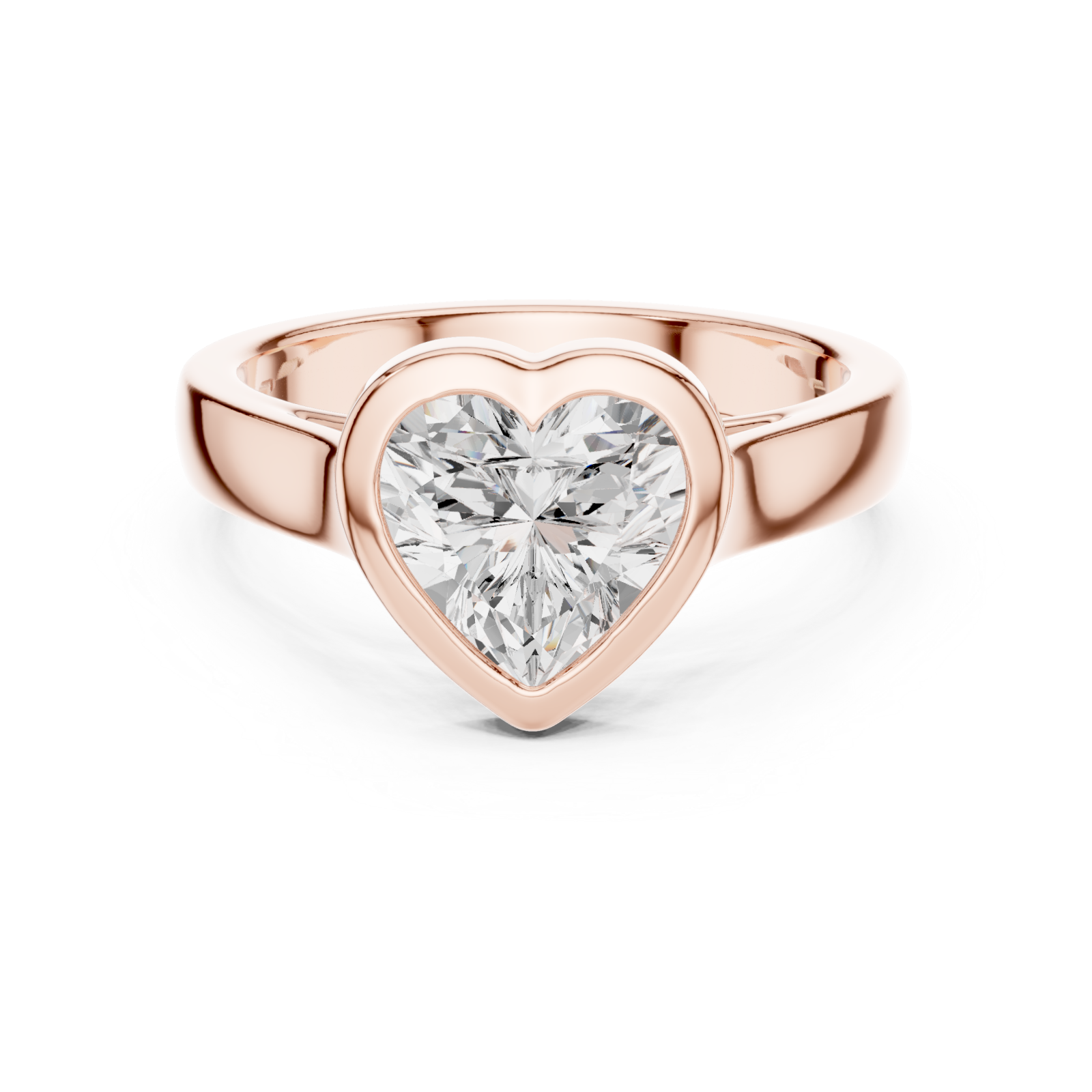  Rose Gold Infinite Embrace Heart Ring Front View