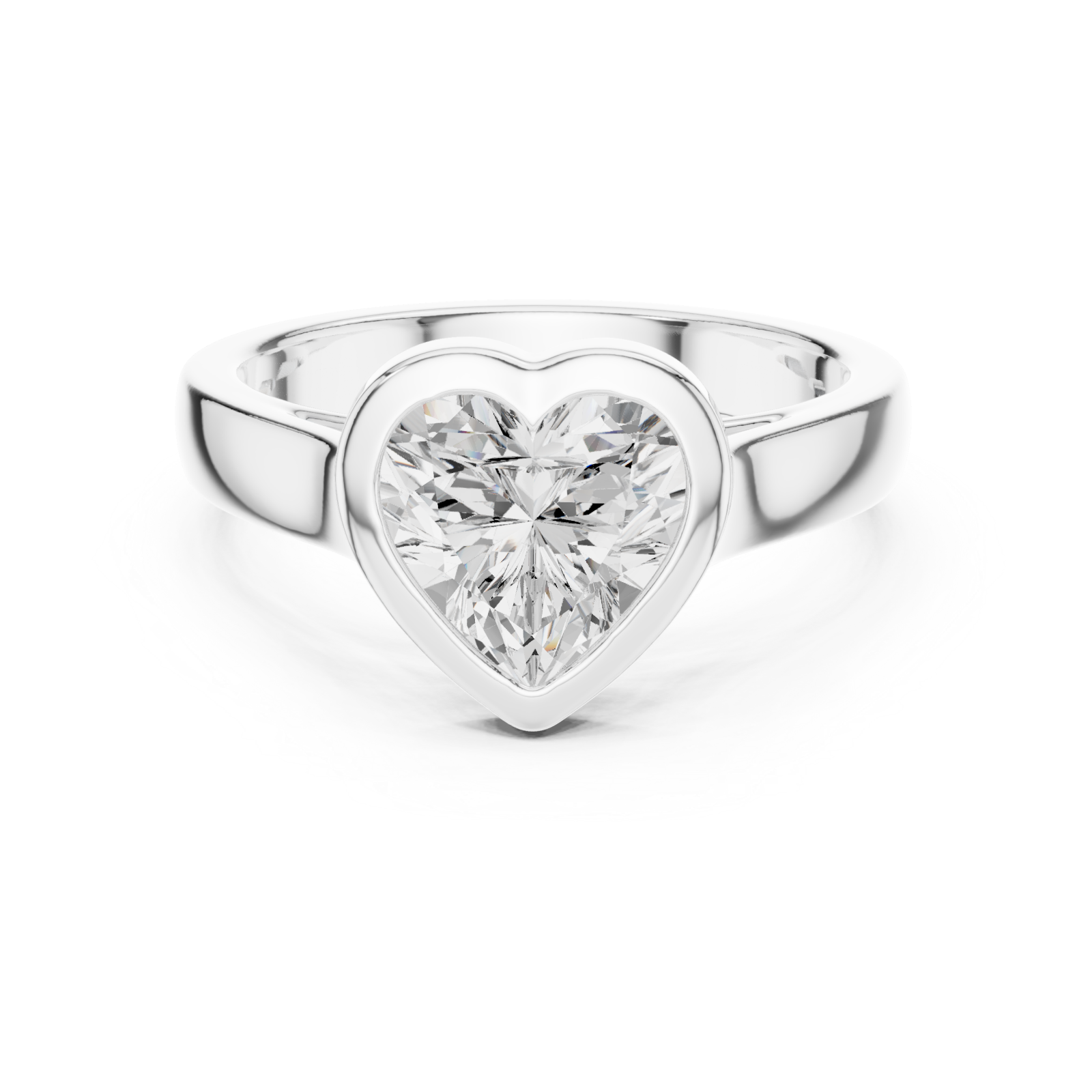  White Gold Infinite Embrace Heart Ring Front View