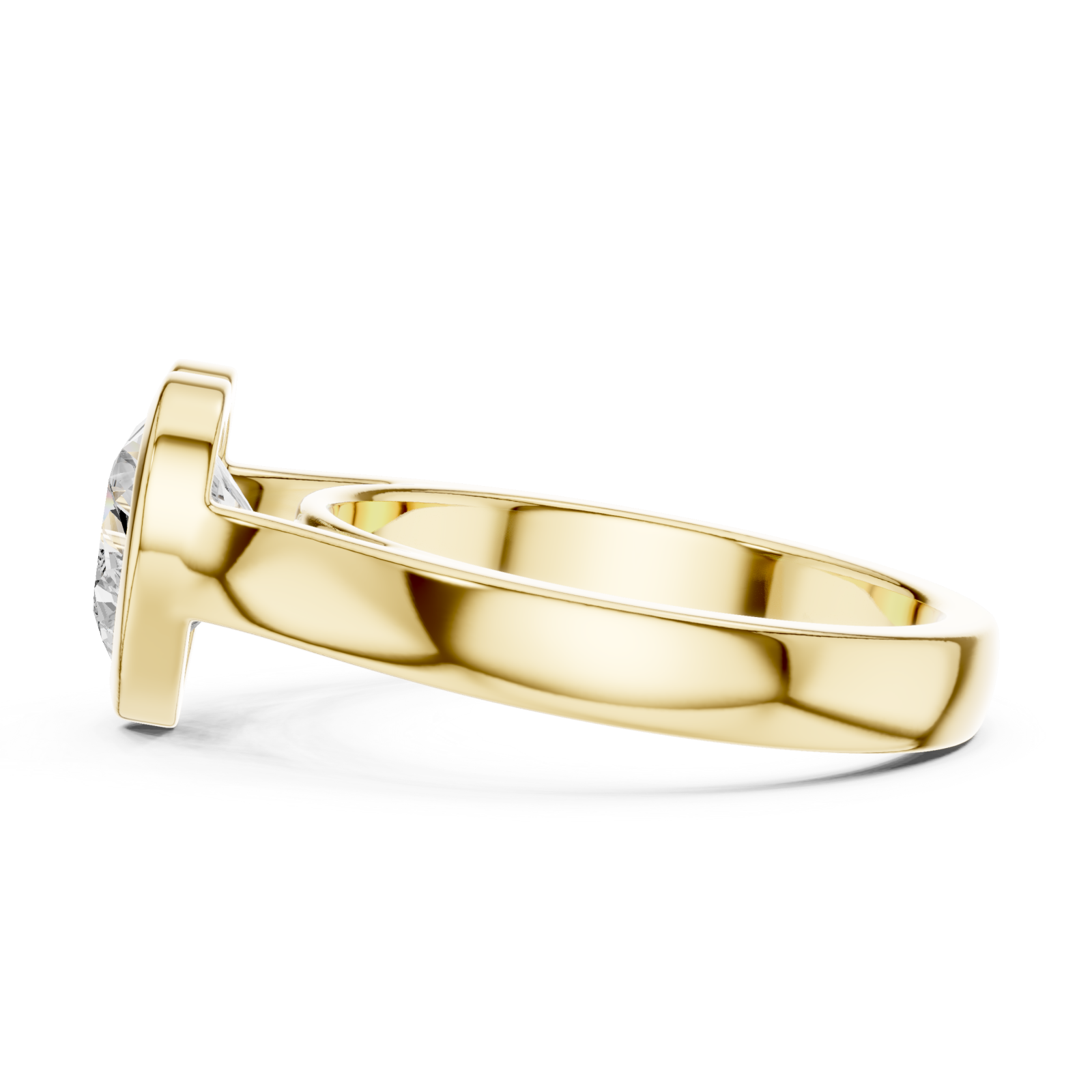  Gold Infinite Embrace Heart Ring Side View