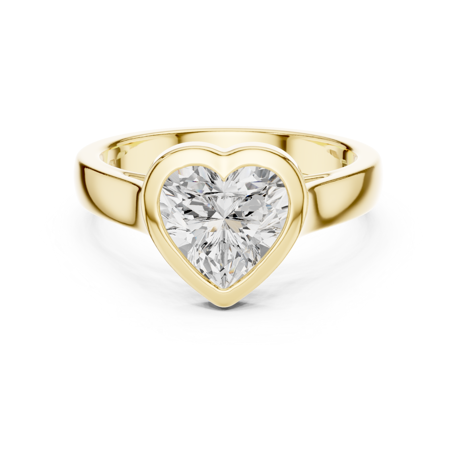  Gold Infinite Embrace Heart Ring Front View
