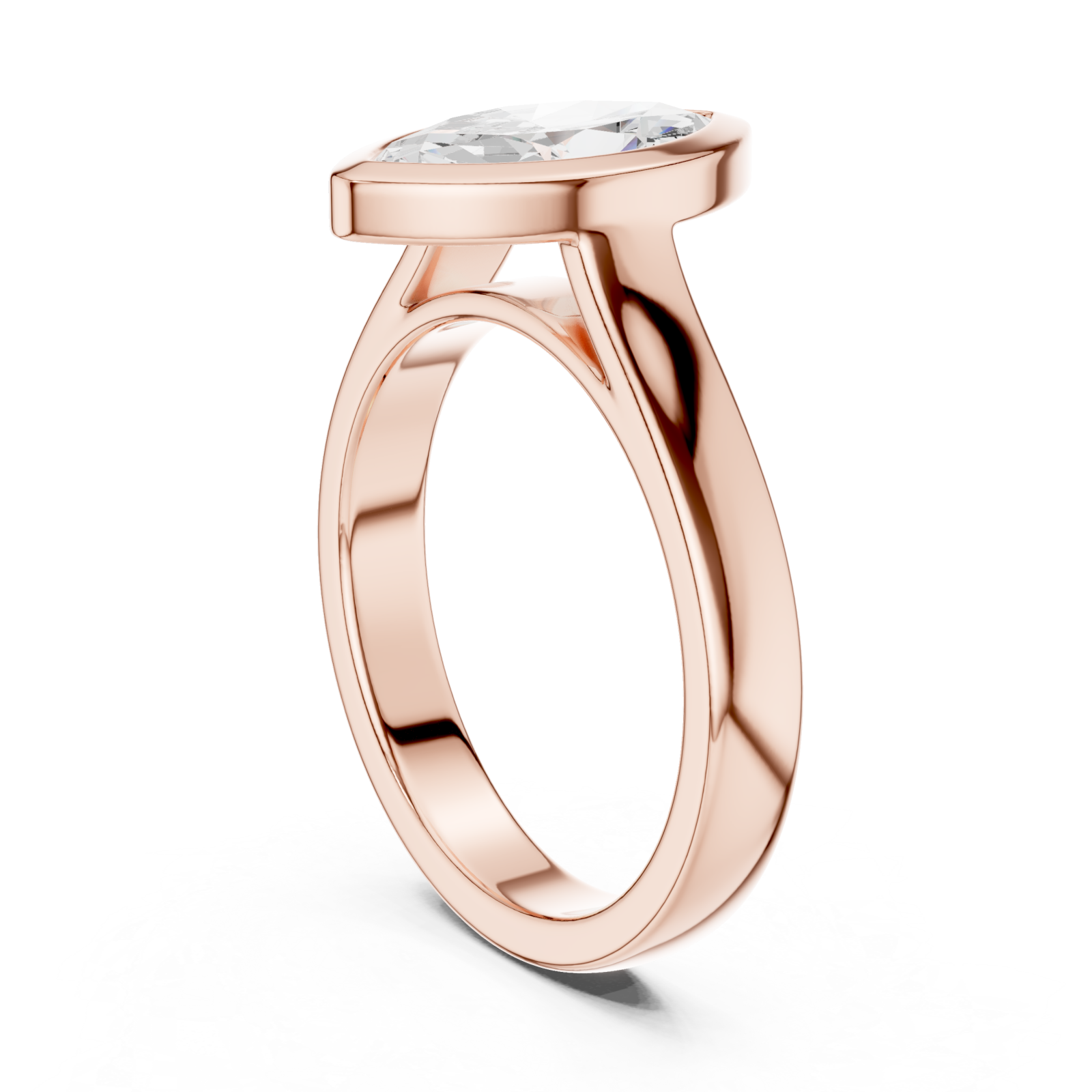  Rose Gold Eclipse Marquise Promise Ring Left View