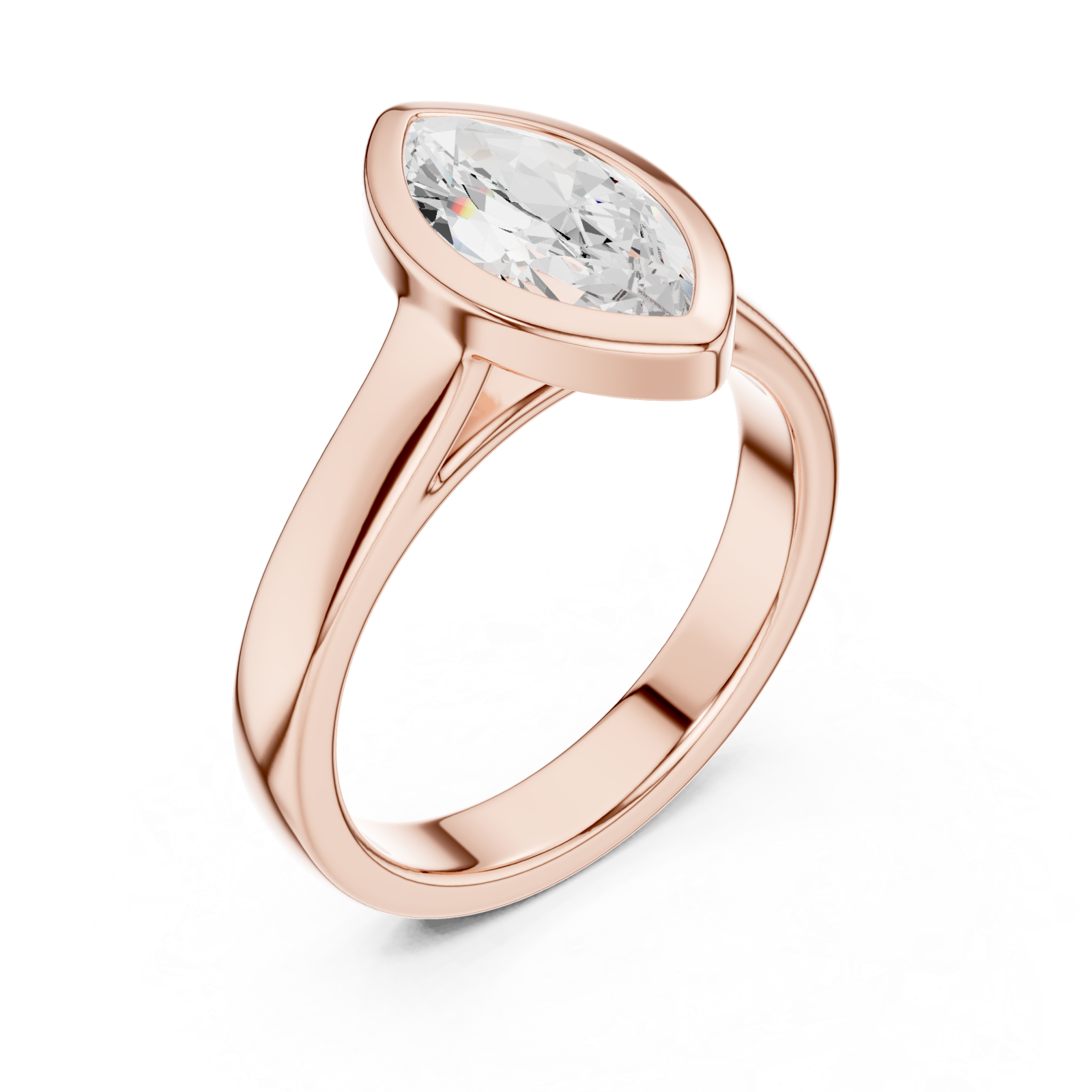  Rose Gold Eclipse Marquise Promise Ring Right View