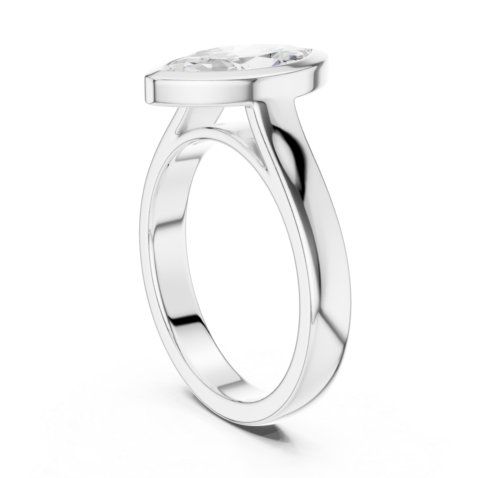  White Gold Eclipse Marquise Promise Ring Left View