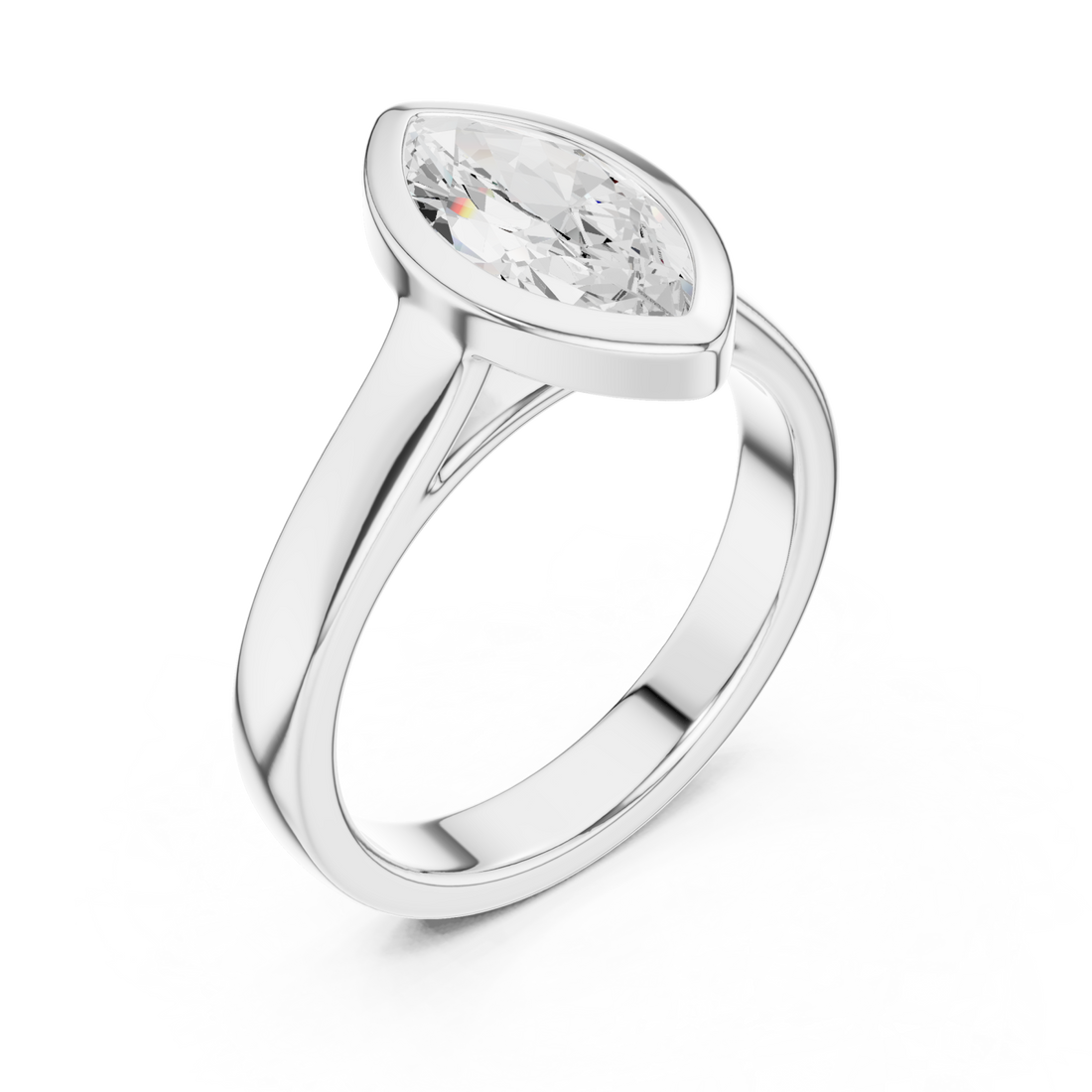  White Gold Eclipse Marquise Promise Ring Right View