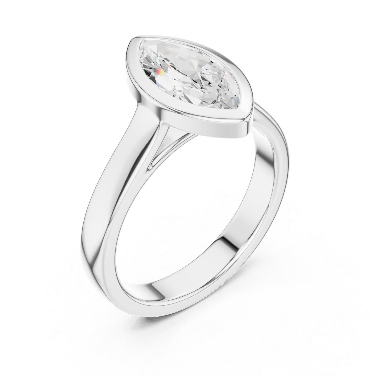  White Gold Eclipse Marquise Promise Ring Right View