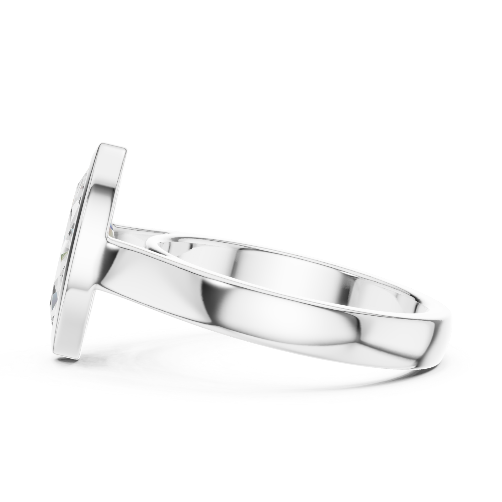  White Gold Eclipse Marquise Promise Ring Side View