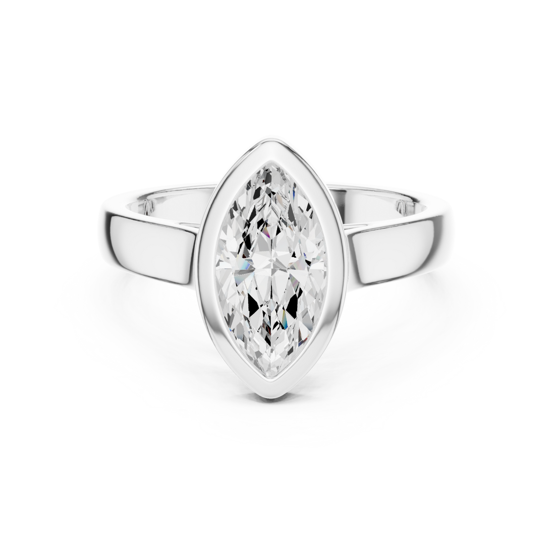  White Gold Eclipse Marquise Promise Ring Right View