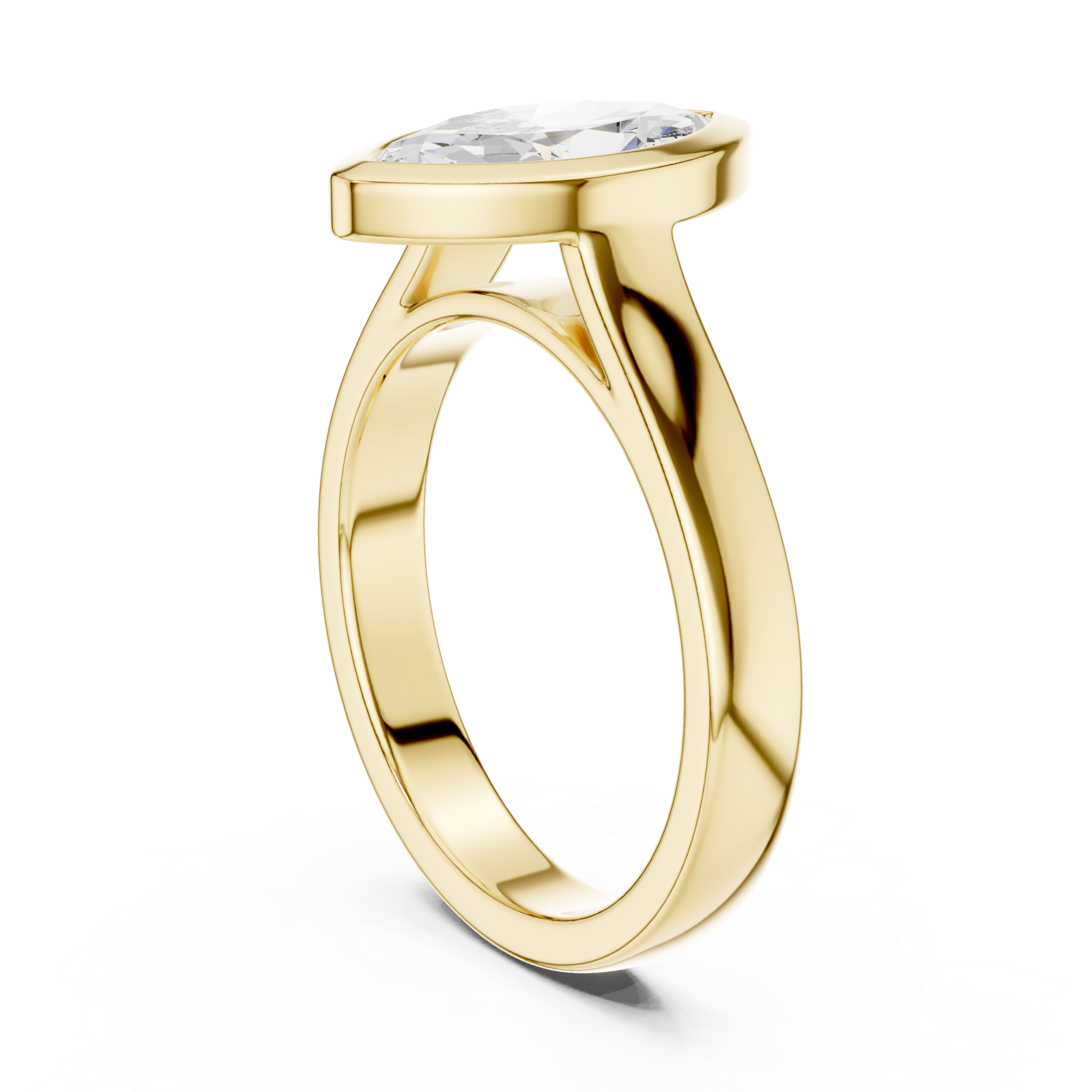  Gold Eclipse Marquise Promise Ring Left View