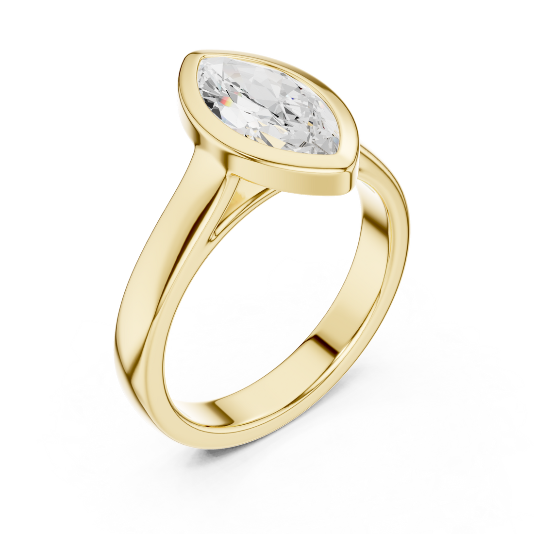 Gold Eclipse Marquise Promise Ring Right View