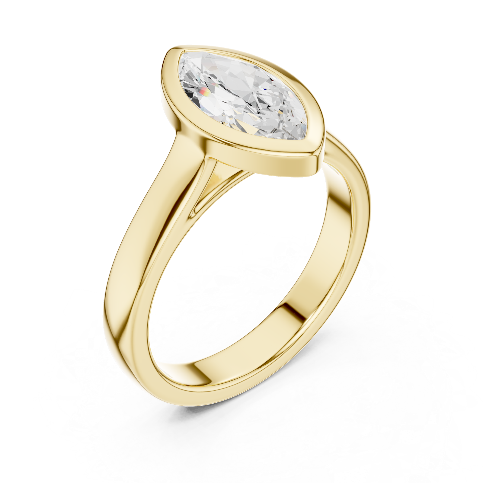Gold Eclipse Marquise Promise Ring Right View