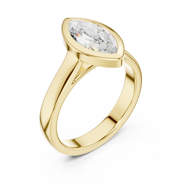 Gold Eclipse Marquise Promise Ring Right View