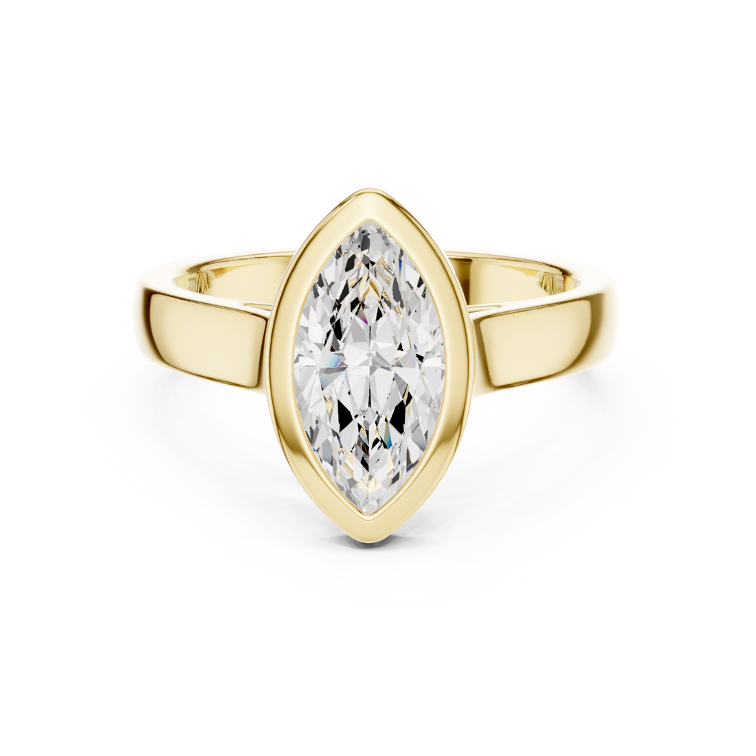 Gold Eclipse Marquise Promise Ring Right View