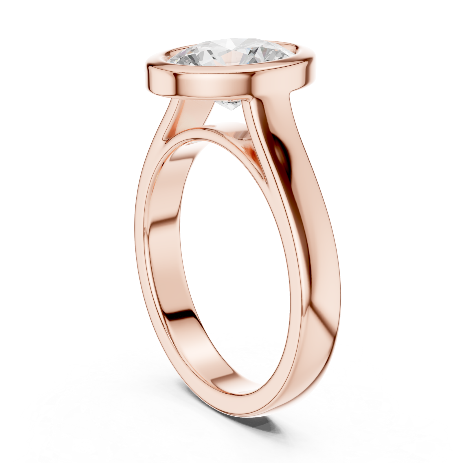  Rose Gold Aurora Oval Halo Ring Left View