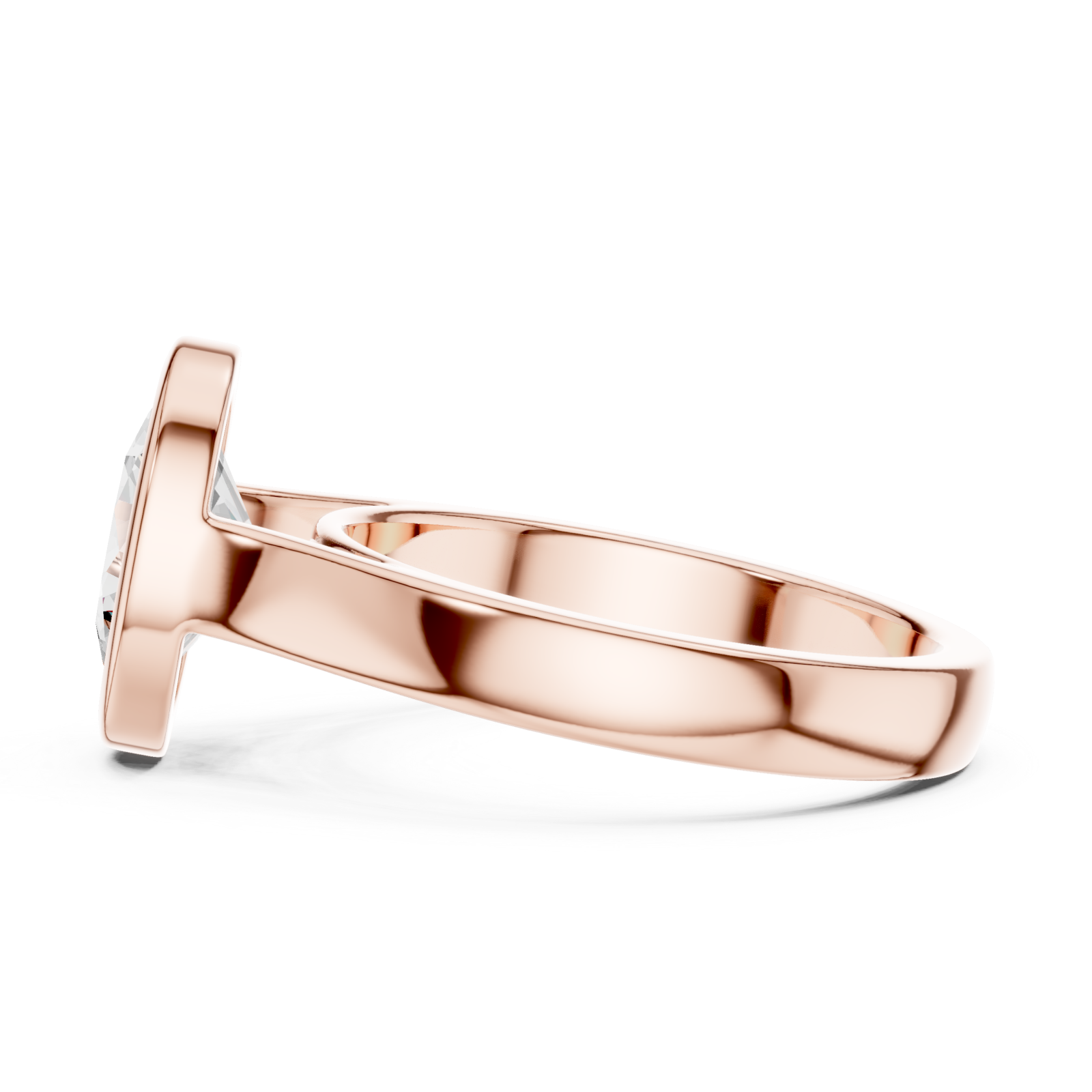  Rose Gold Aurora Oval Halo Ring Side View