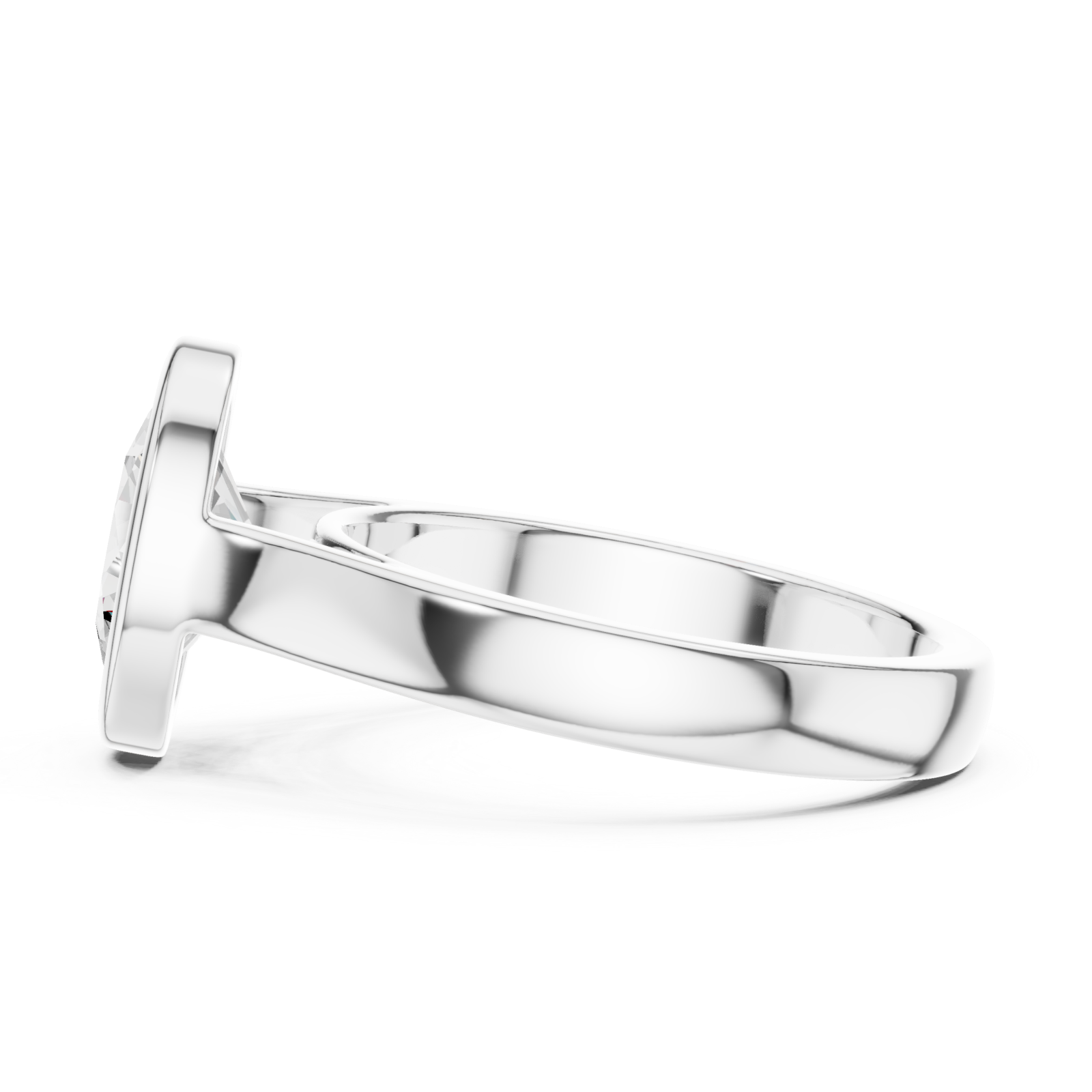  White Gold Aurora Oval Halo Ring Side View